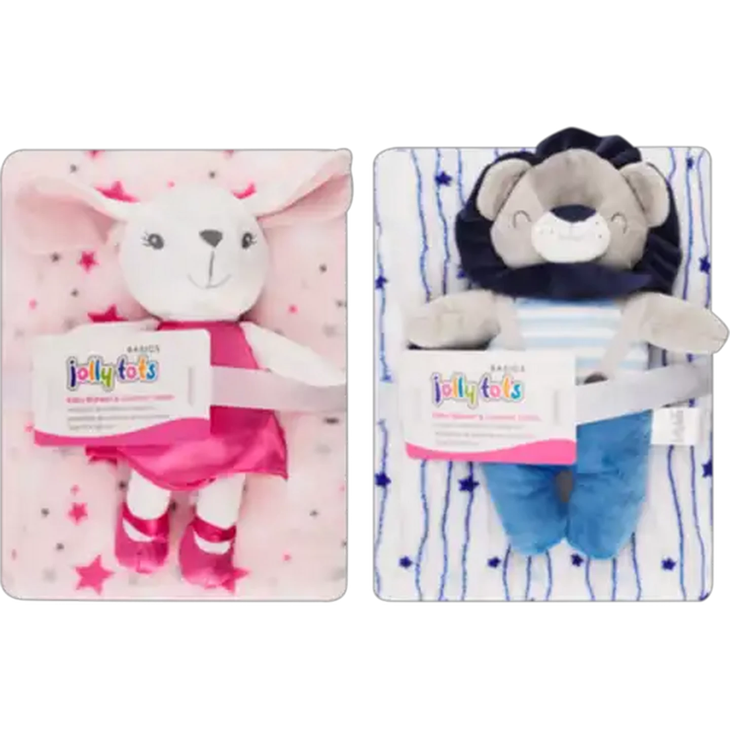Image of Jolly Tots Basics Blanket & Comfort Teddy 2 Piece (Design May Vary)