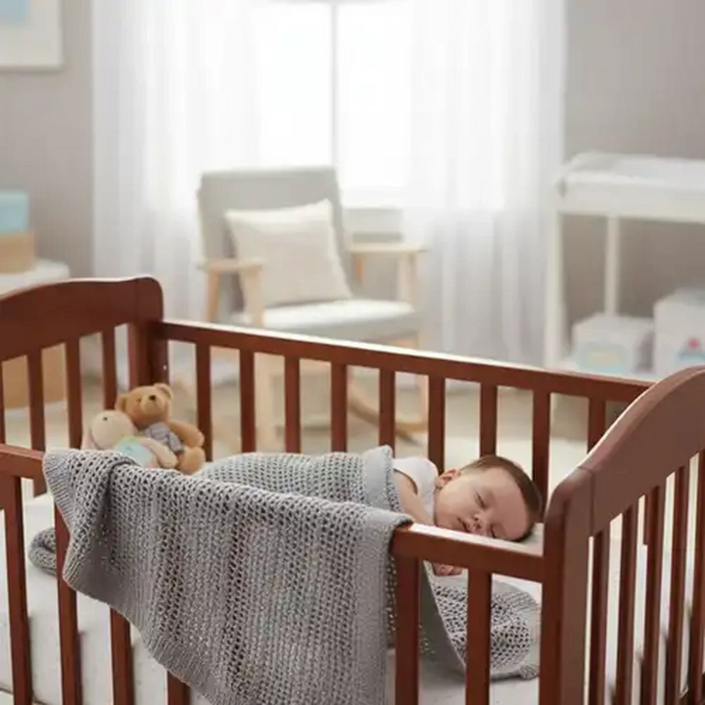 Image of Jolly Tots 100% Cotton Grey Baby Blanket 70 x 90cm