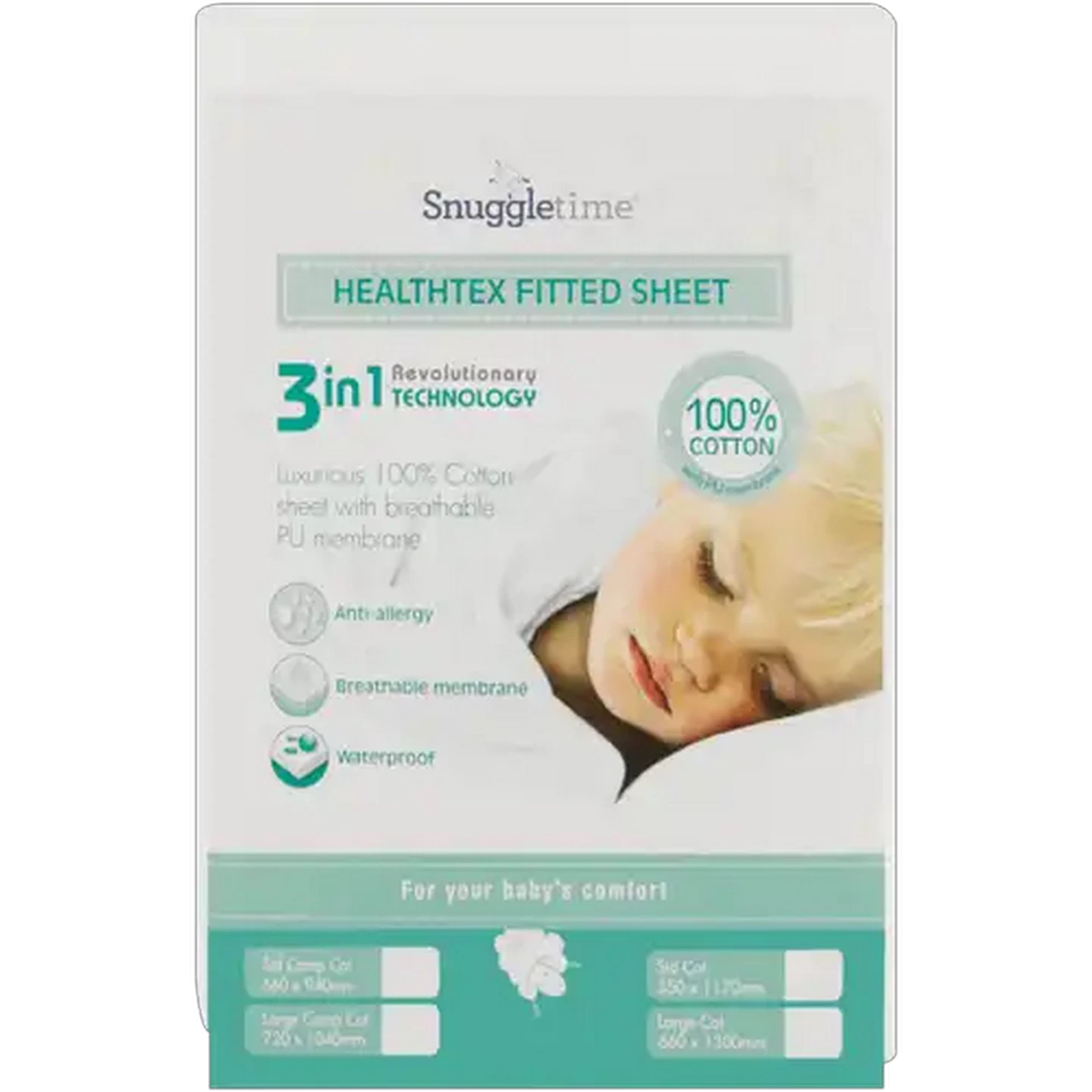 Image of Snuggletime Healthtex Cot Fitted Sheet Large