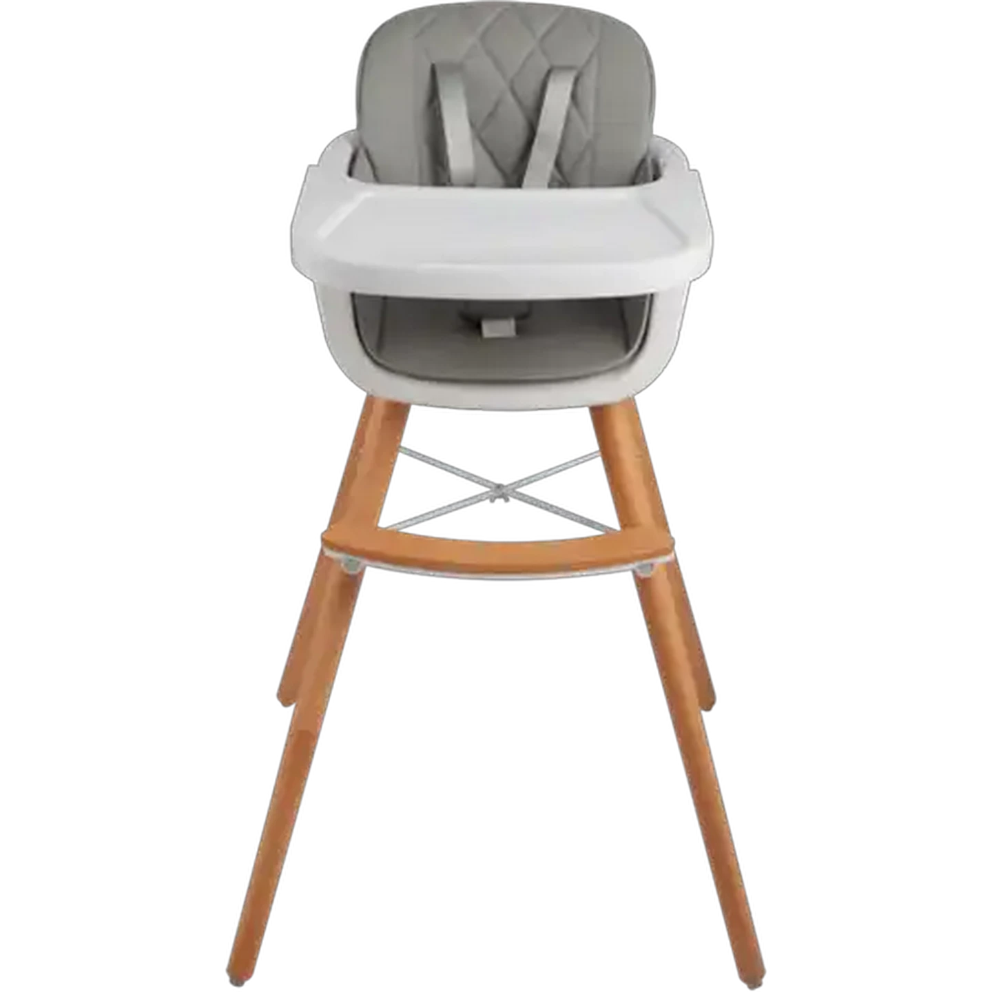 Image of Little Me Blake High Wooden Chair Grey & White 0 Months +