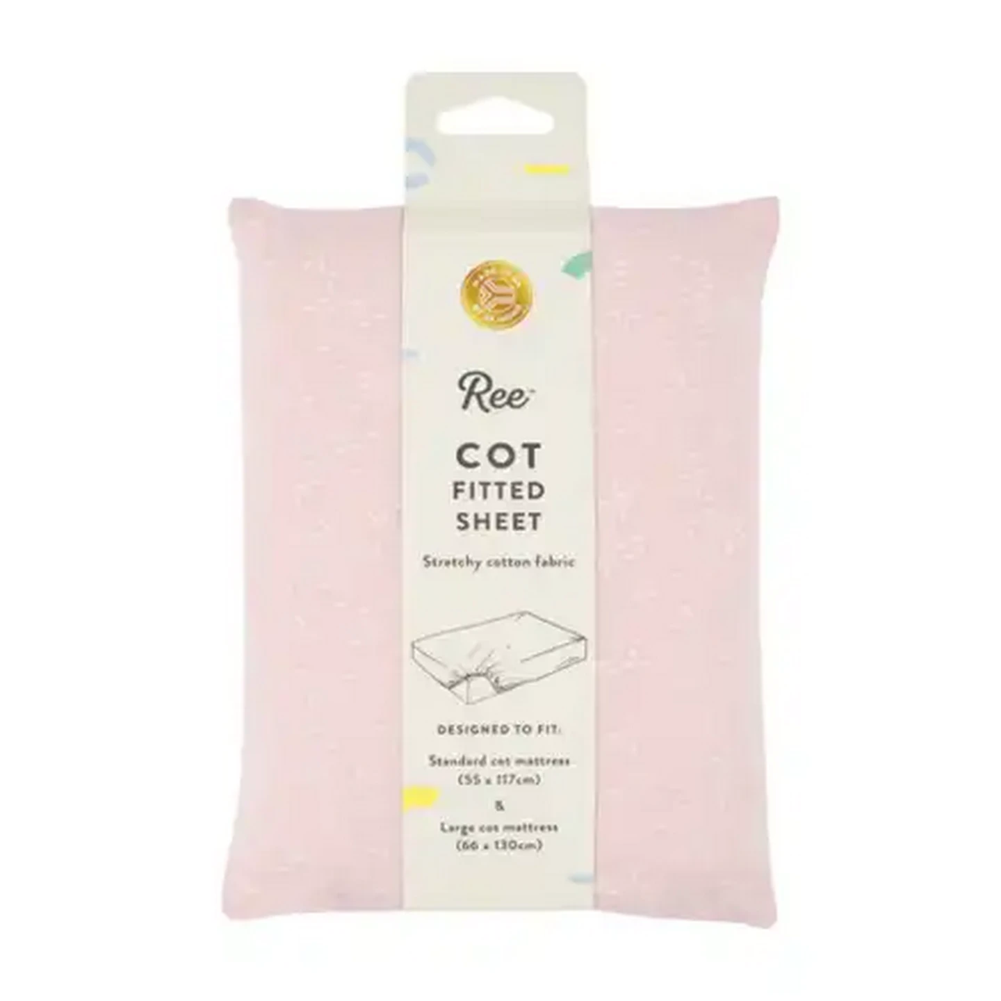 Image of Ree Large Pink Cot Fitted Sheet