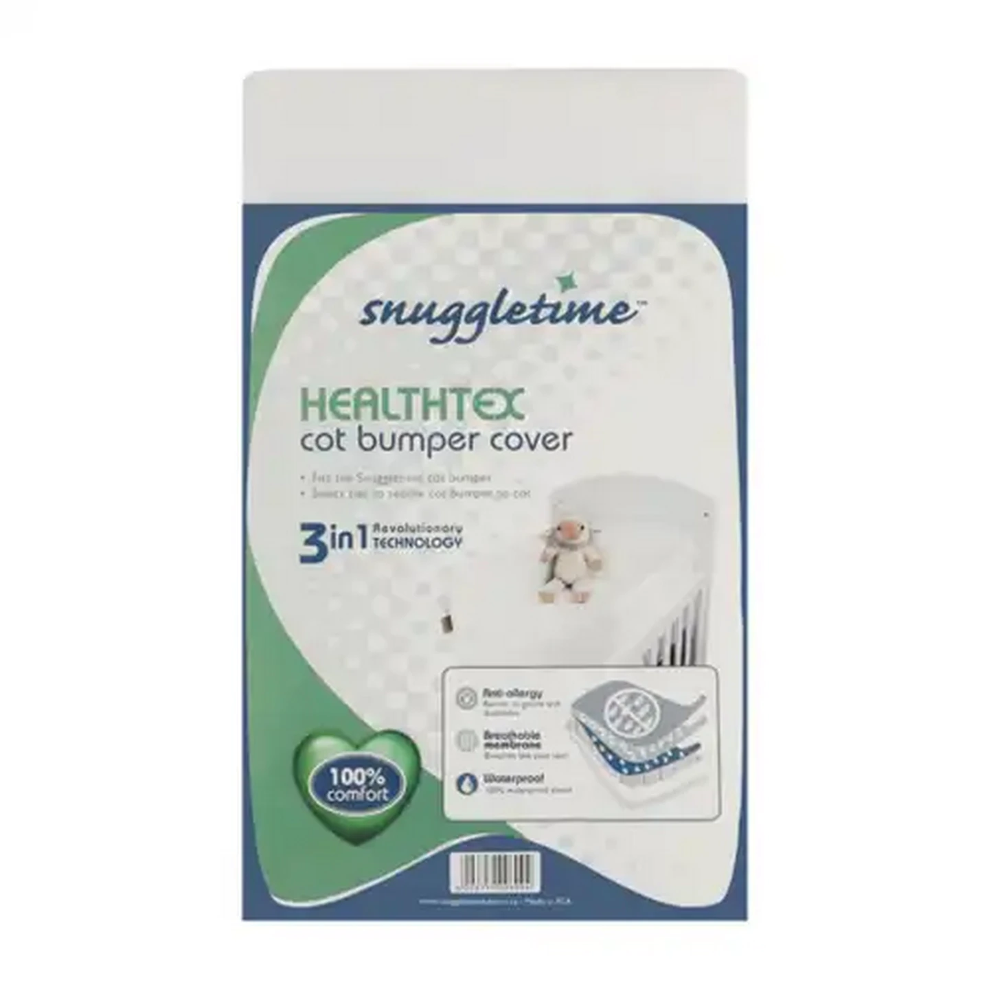 Image of Snuggletime Healthtex White Cot Bumper Cover