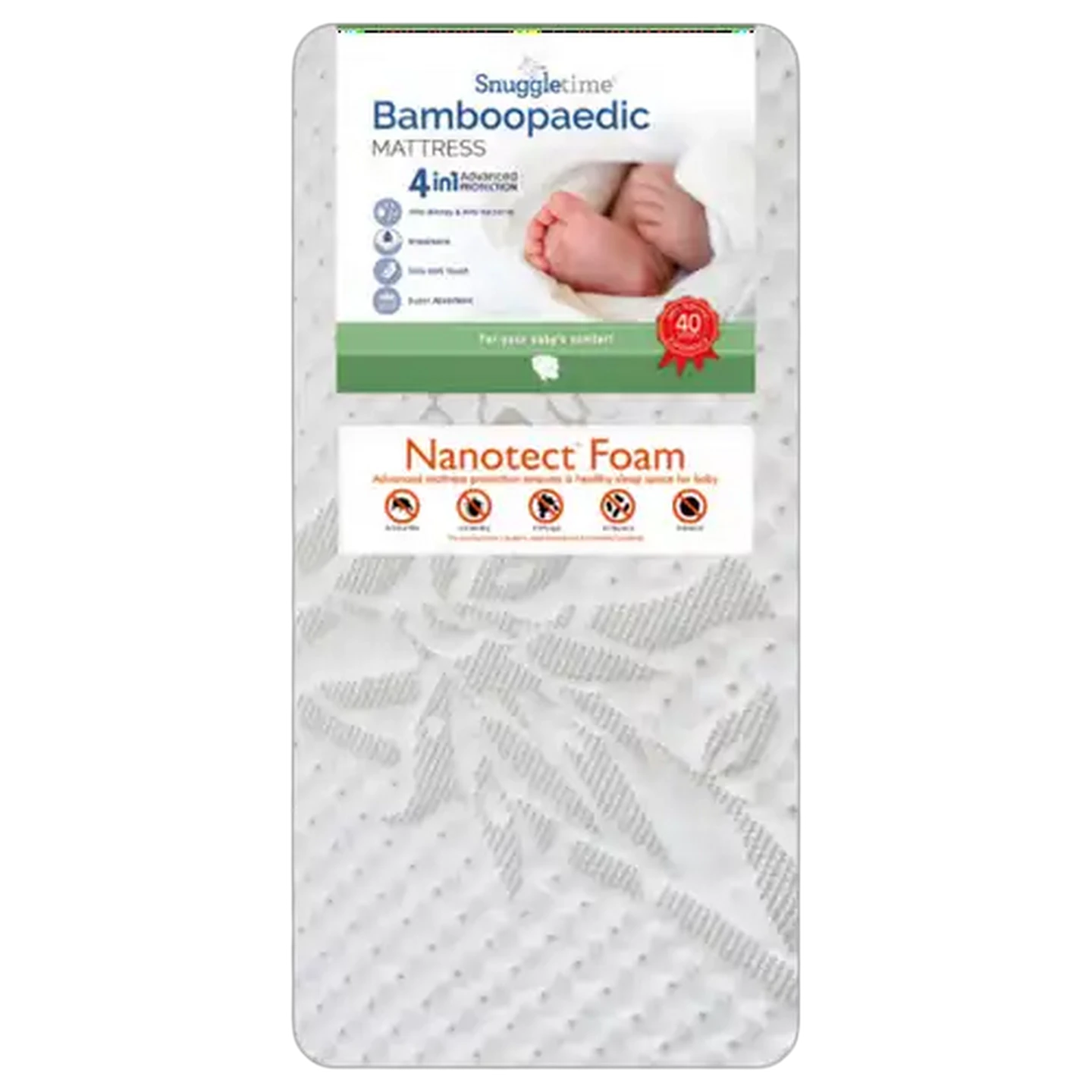 Image of Snuggletime Bamboopaedic Standard Cot Mattress 117 x 55cm