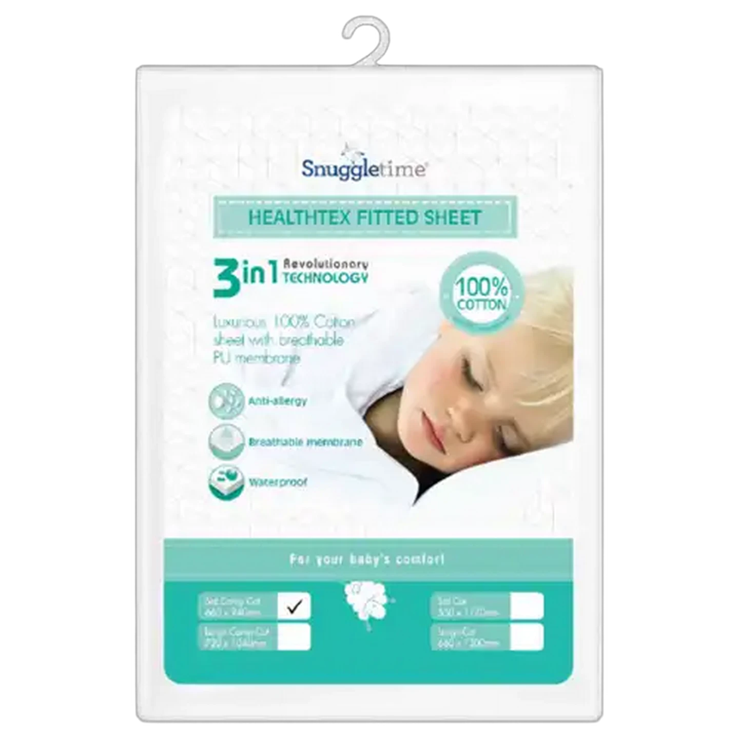 Image of Snuggletime White Cotton Healthtex Comfort Sheet
