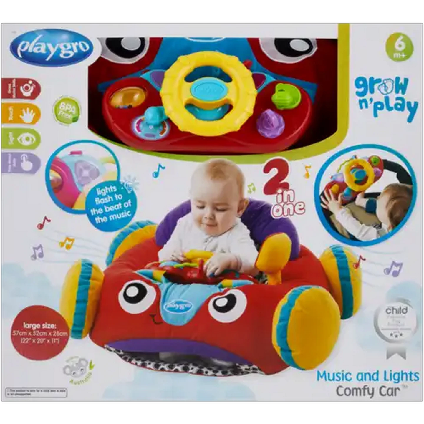 Image of Playgro Music & Lights Comfy Car Large