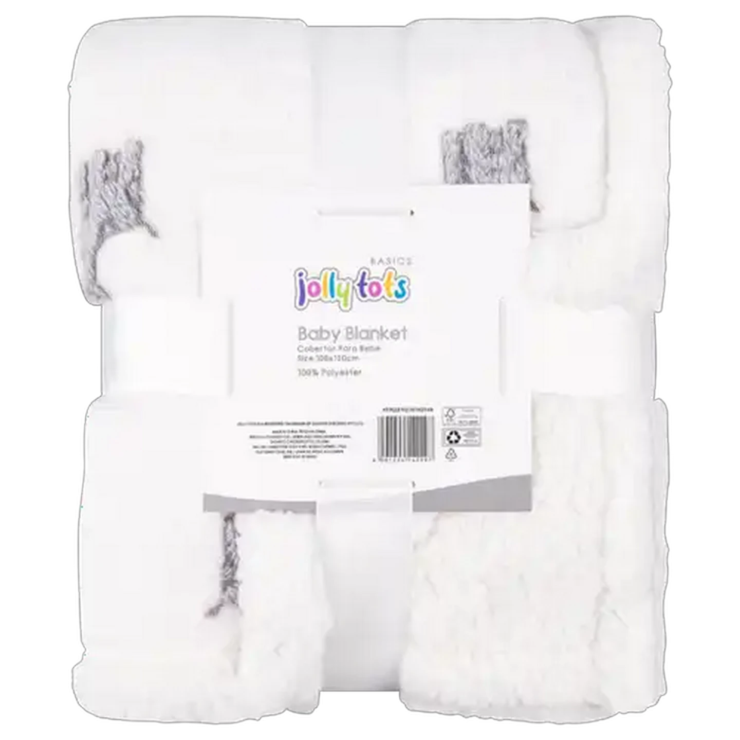 Image of Jolly Tots Sherpa Baby Blanket 80 x 150cm