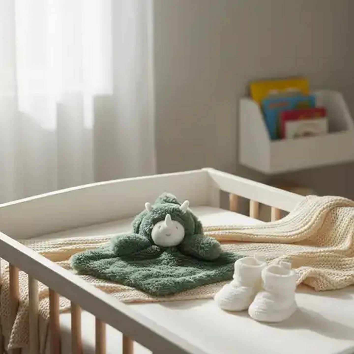 Image of Jolly Tots Basics Green Dinosaur Comfort Teddy Blanket
