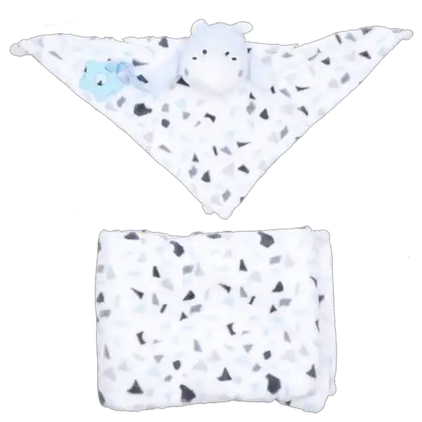 Image of Jolly Tots Comfort Teddy & Teether Blanket 75 x 100cm