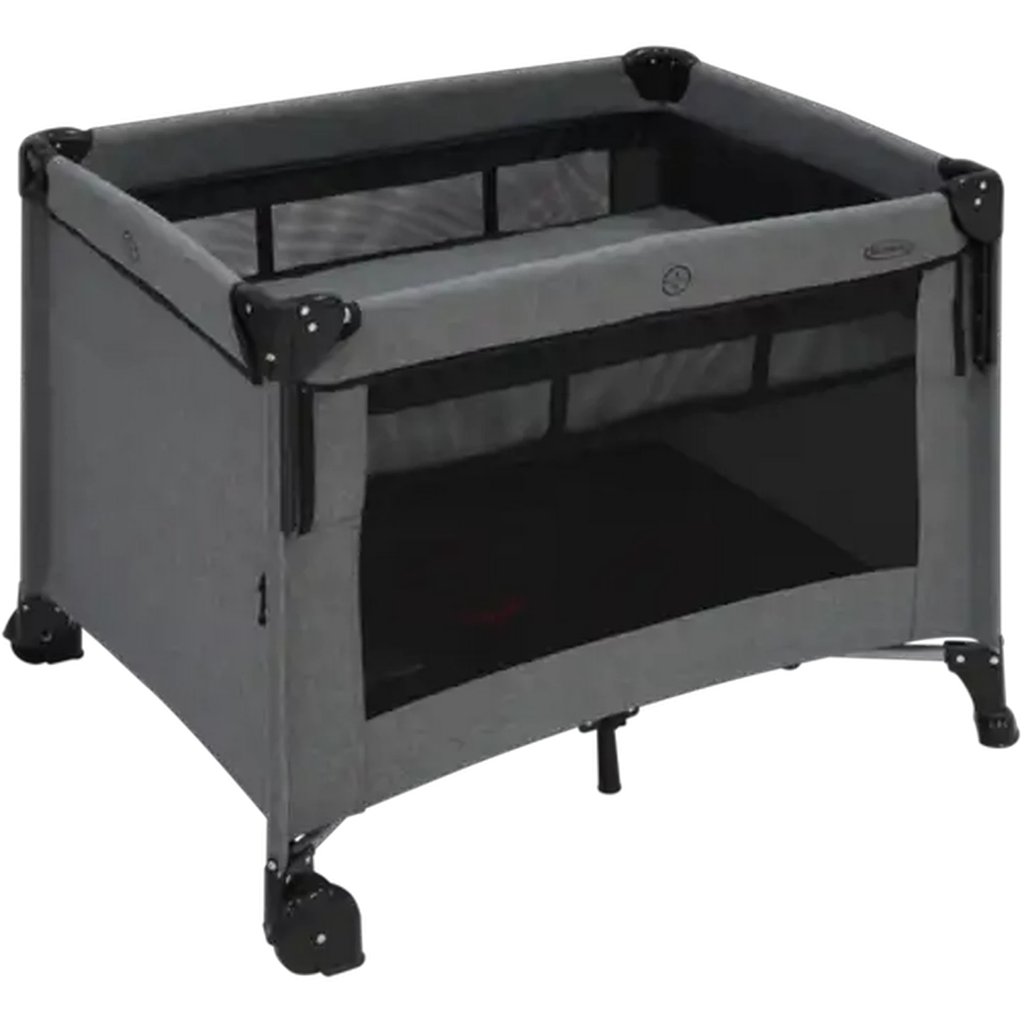 Image of Bambino Grey Melange Side By Side Travel Cot