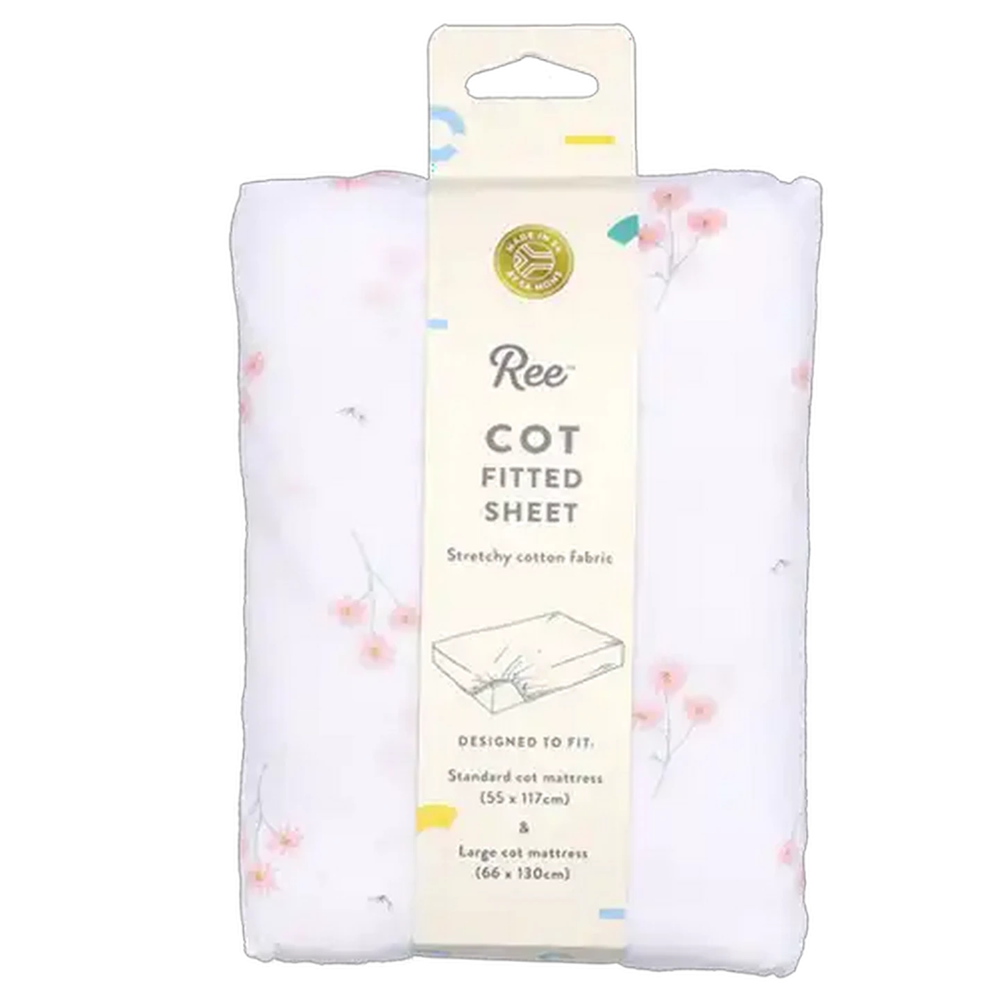 Image of Ree Collective White Daisy Cot Fitted Sheet