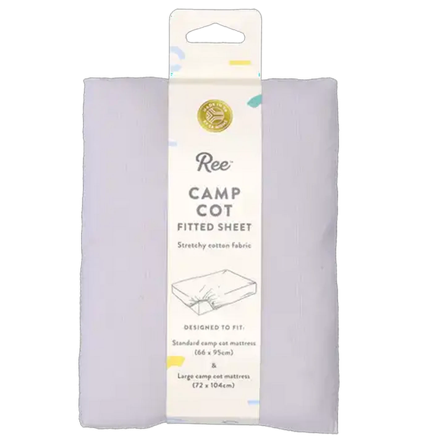 Image of Ree Collective Grey Plain Camp Cot Fitted Sheet