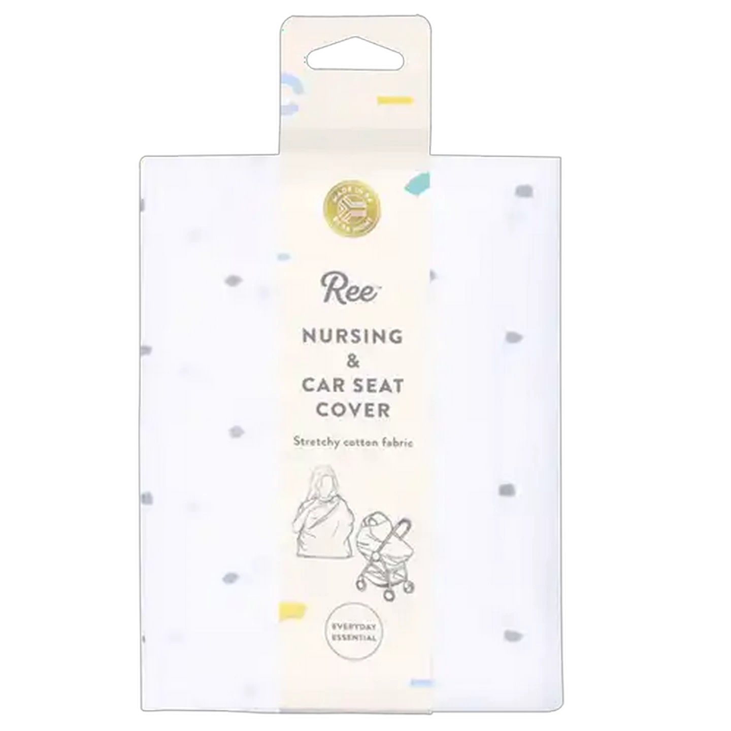 Image of Ree Collective White Dotted Nursing & Car Seat Cover