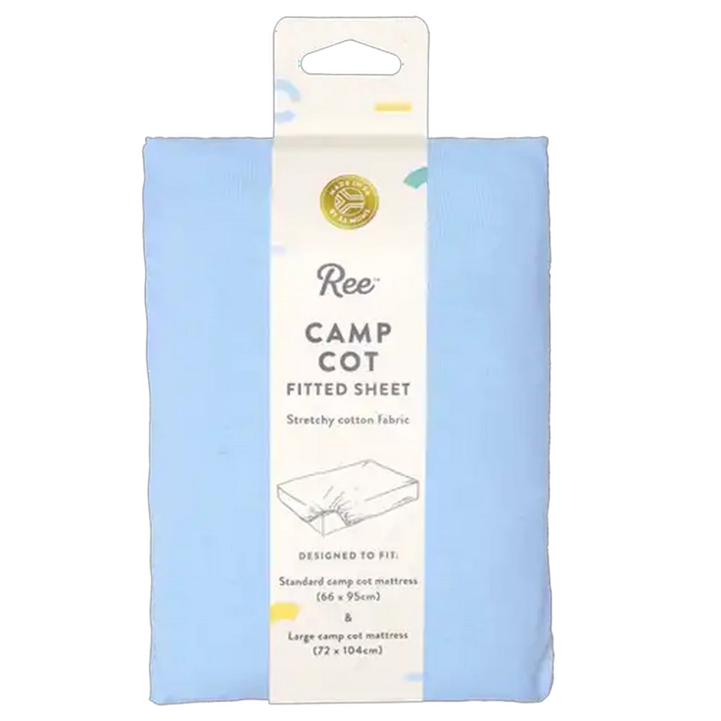 Image of Ree Collective Blue Plain Camp Cot Fitted Sheet