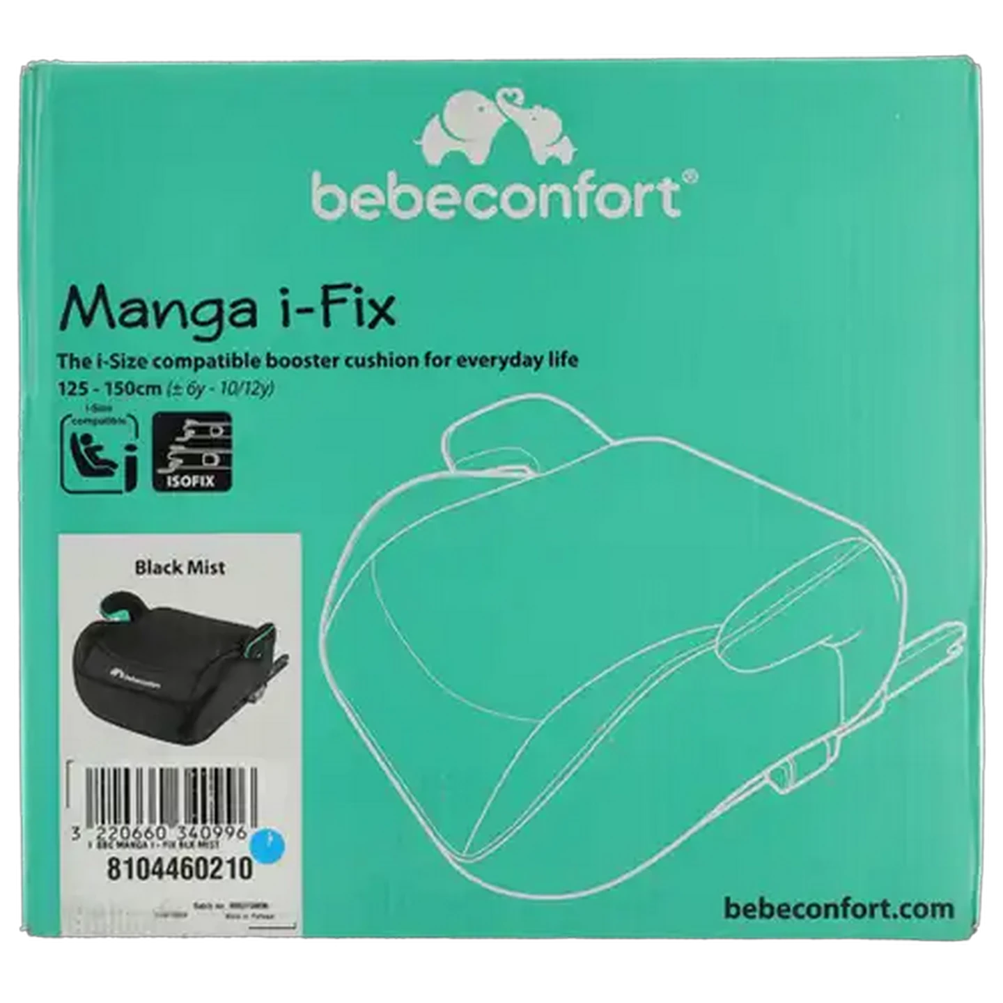 Image of Bebeconfort Black Mist Manga i-Fix Compatible Booster Cushion