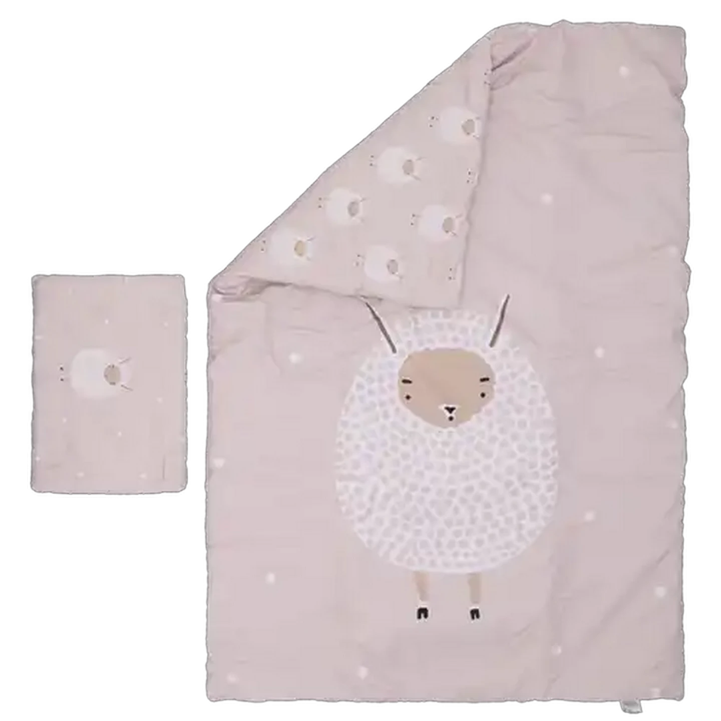 Image of Jolly Tots Sheep Soft Touch Comforter Set 3 Piece 75 x 110cm
