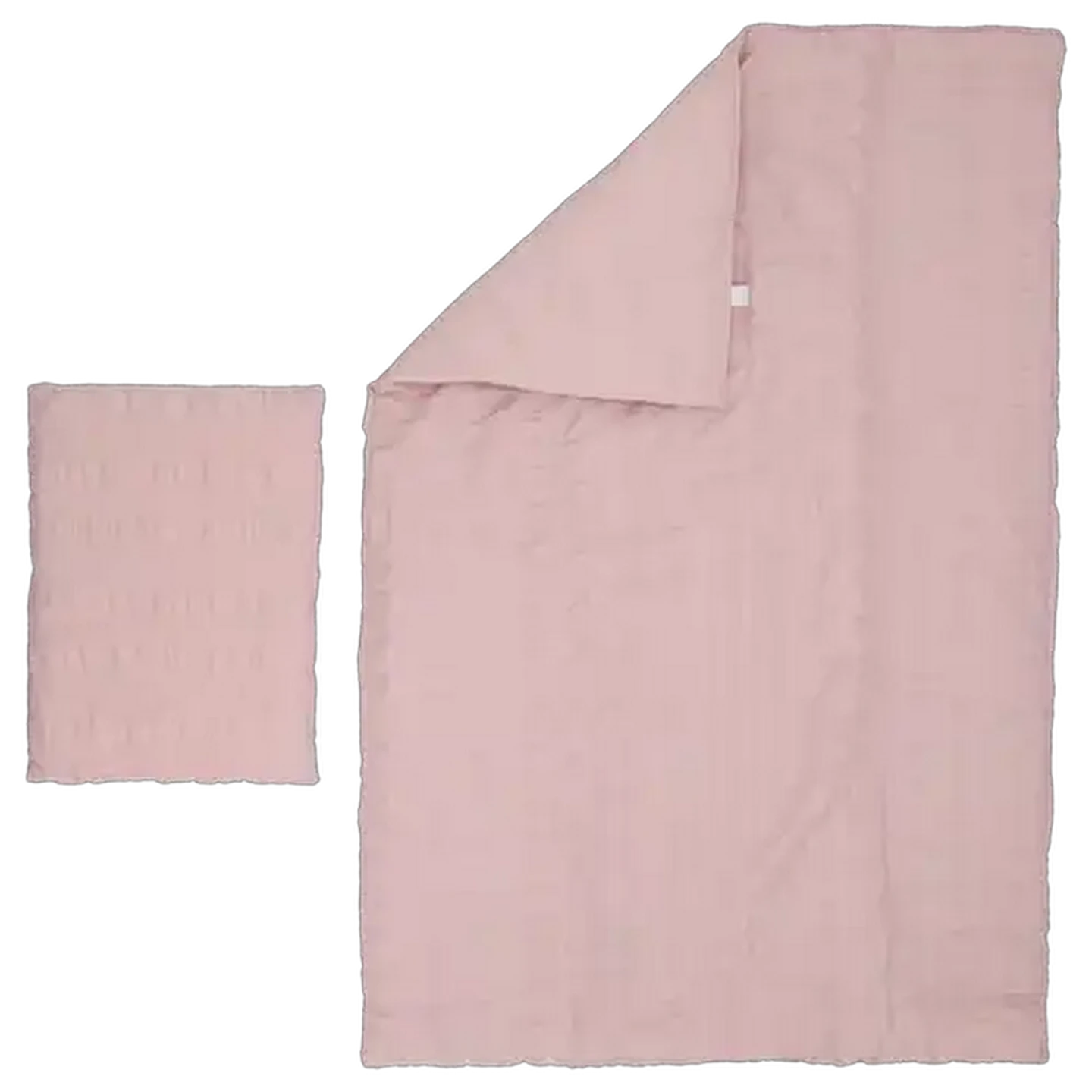 Image of Jolly Tots Seersucker Polycotton Pink Comforter Set 3 Piece 75 x 110cm