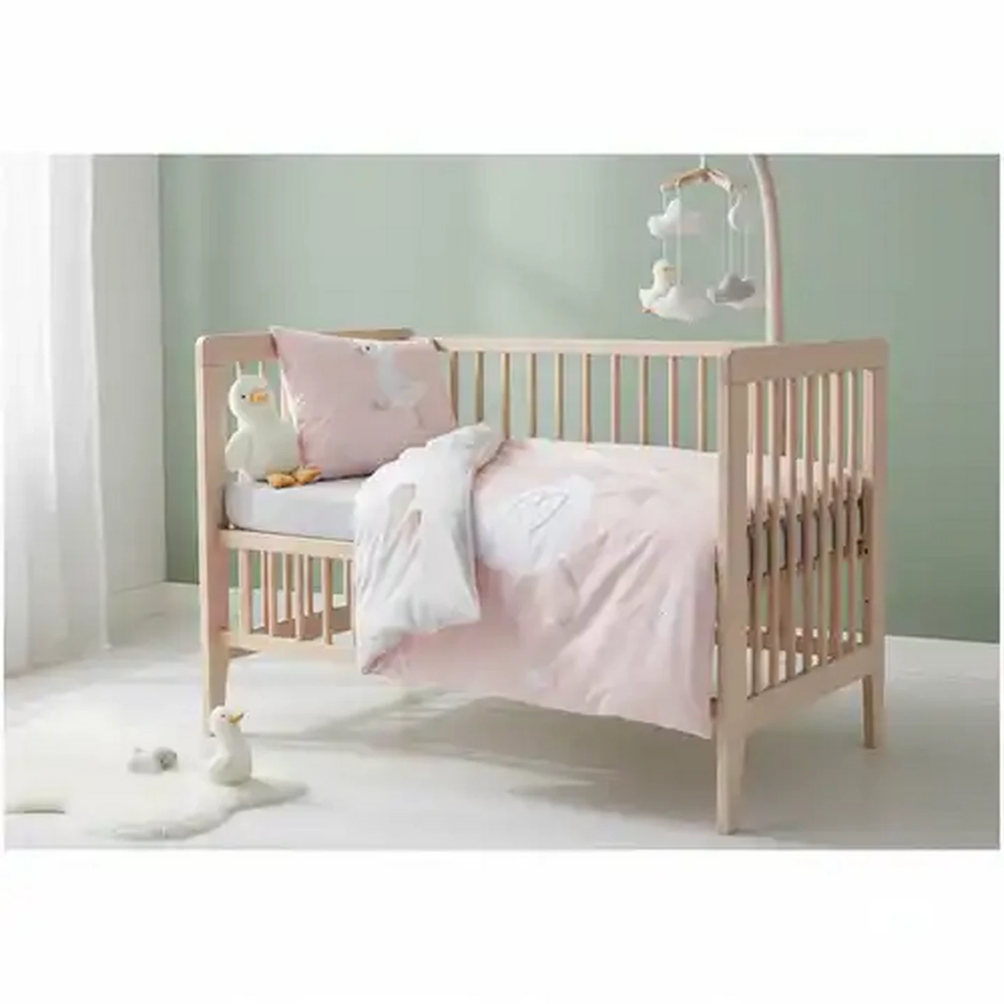 Image of Jolly Tots Duck Soft Touch Comforter Set 3 Piece 75 x 110cm