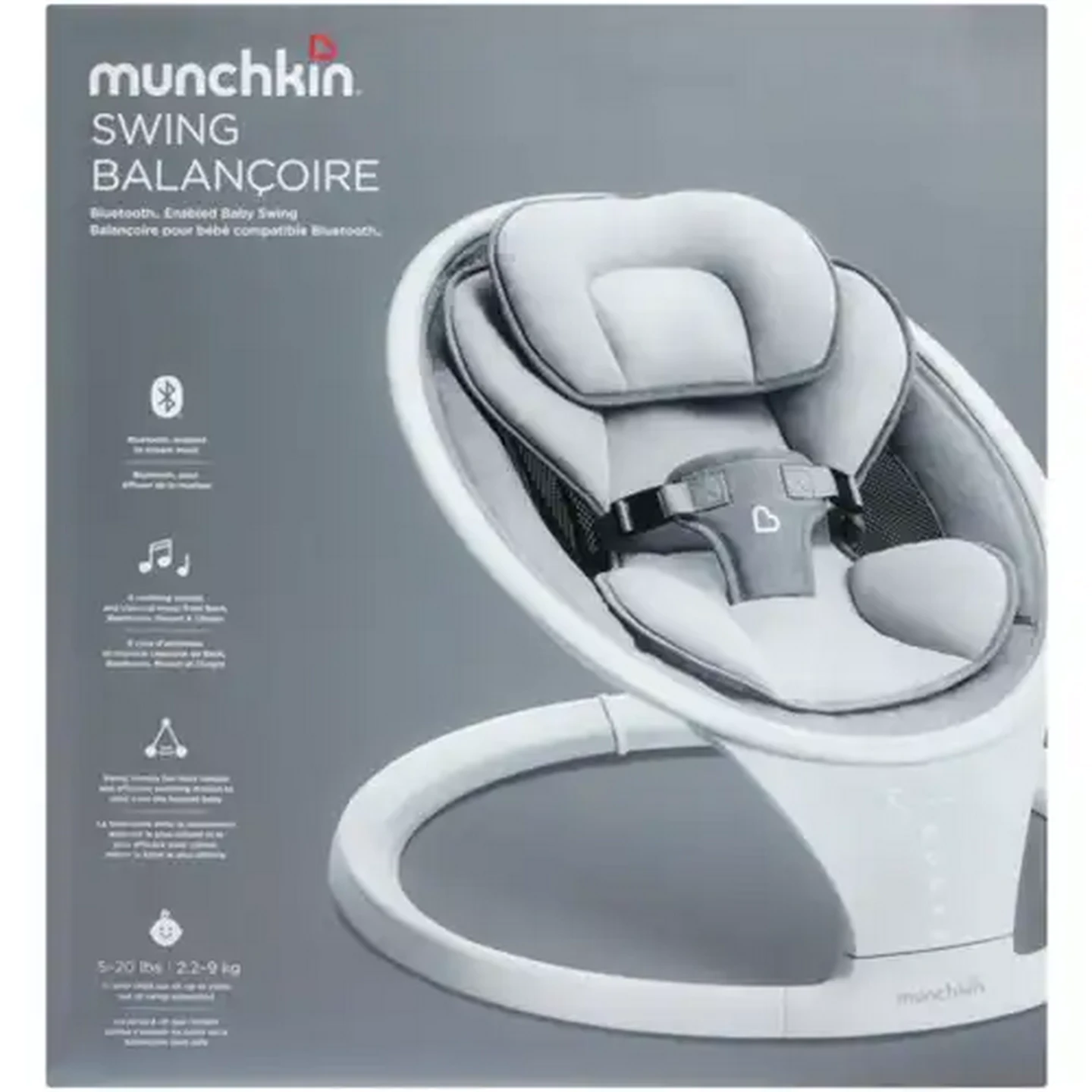 Image of Munchkin Grey Swing 0-6 Months 2 Piece