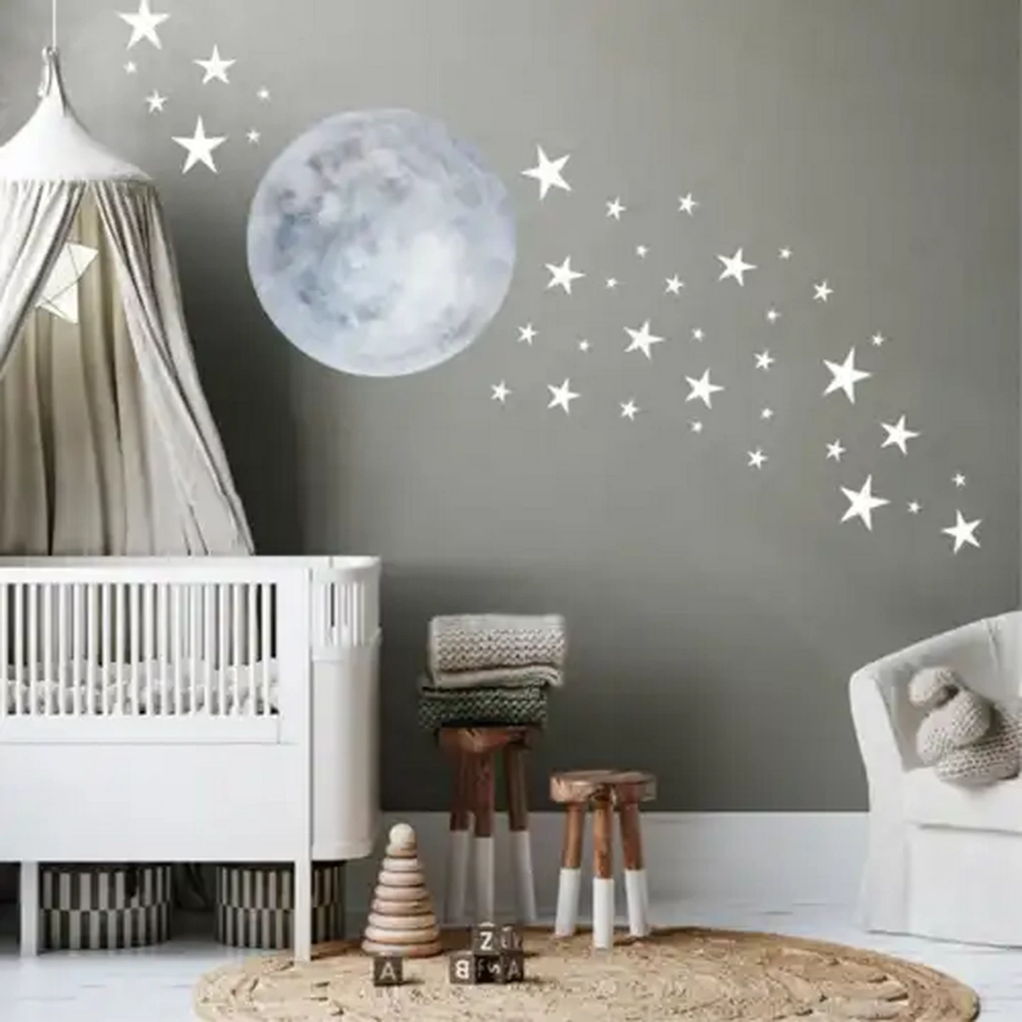 Image of StickIt Designs Moon And Stars Peel & Stick Wall Stickers