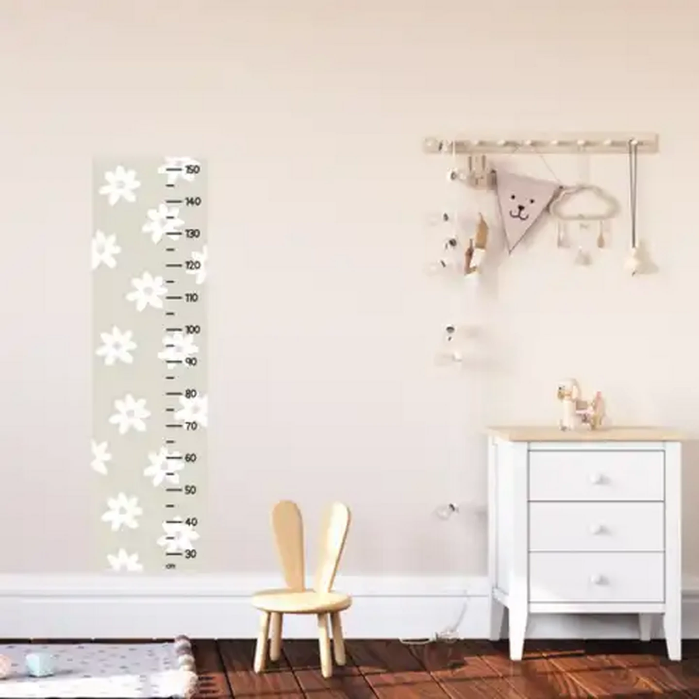 Image of StickIt Designs Blush And Sand Small Daisies Height Chart