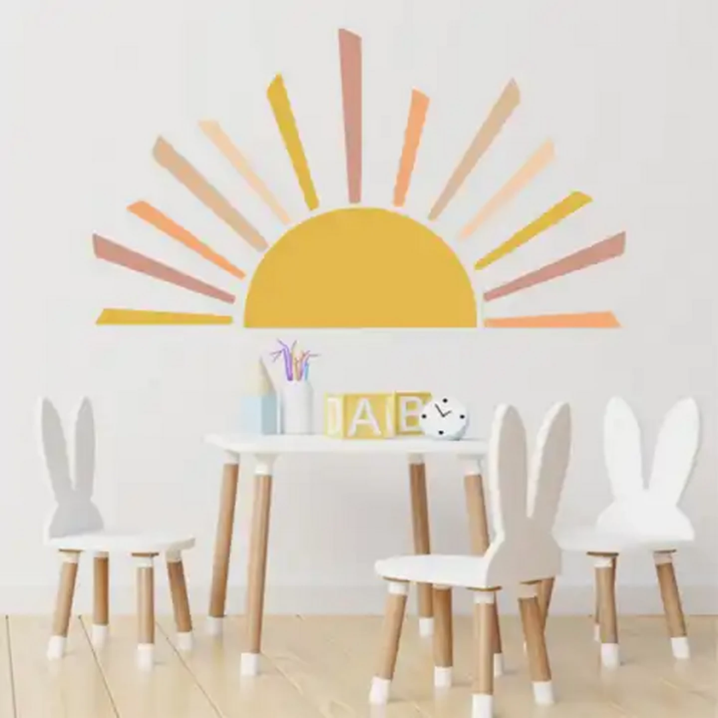 Image of StickIt Designs Yellow Sunrise Peel & Stick Wall Stickers