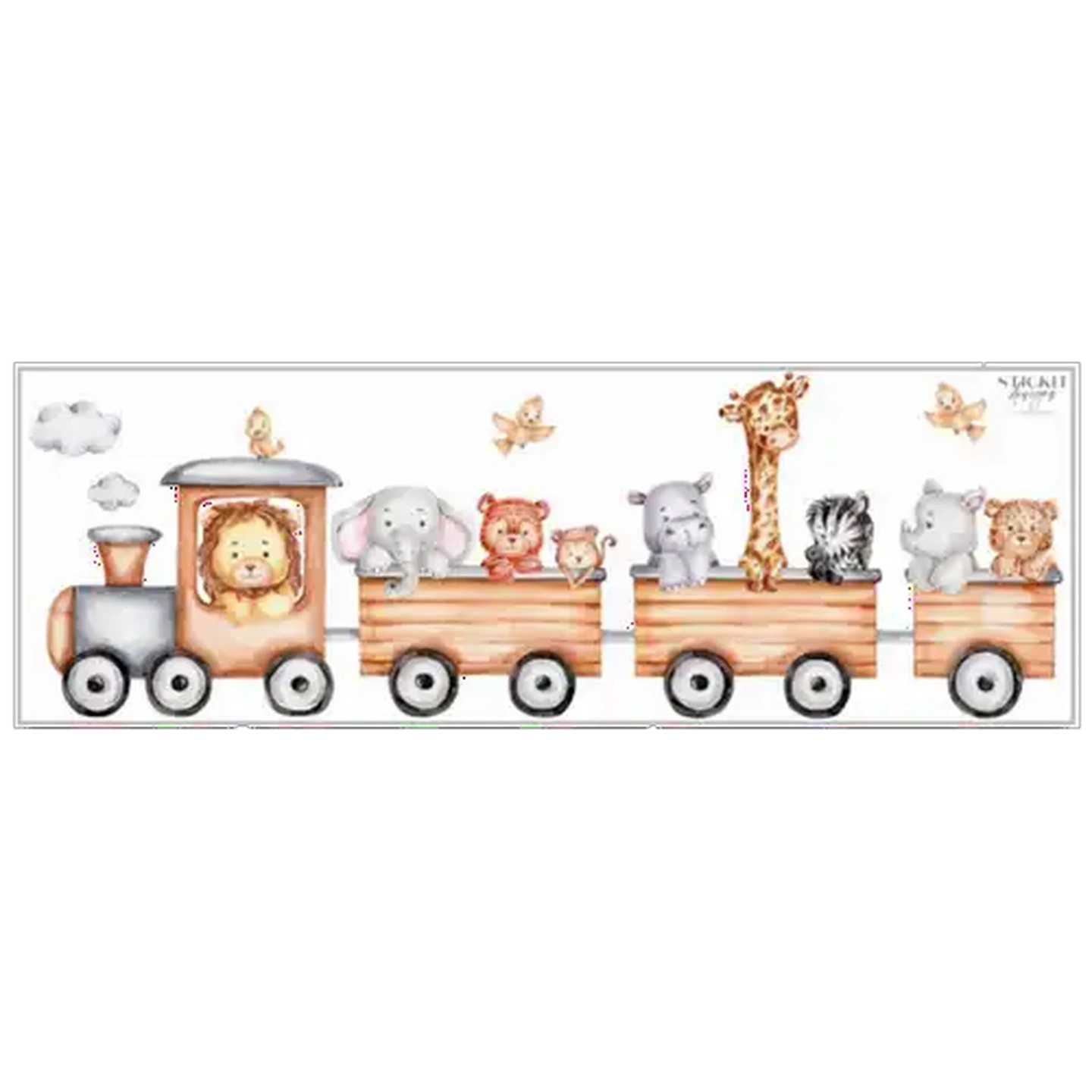 Image of StickIt Designs Animal Train Peel & Stick Wall Stickers