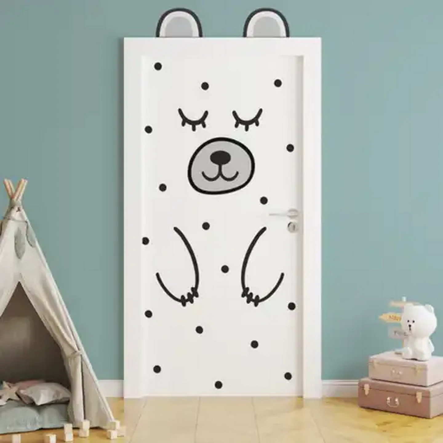 Image of StickIt Designs Dotty Bear Door Peel & Stick Wall Stickers