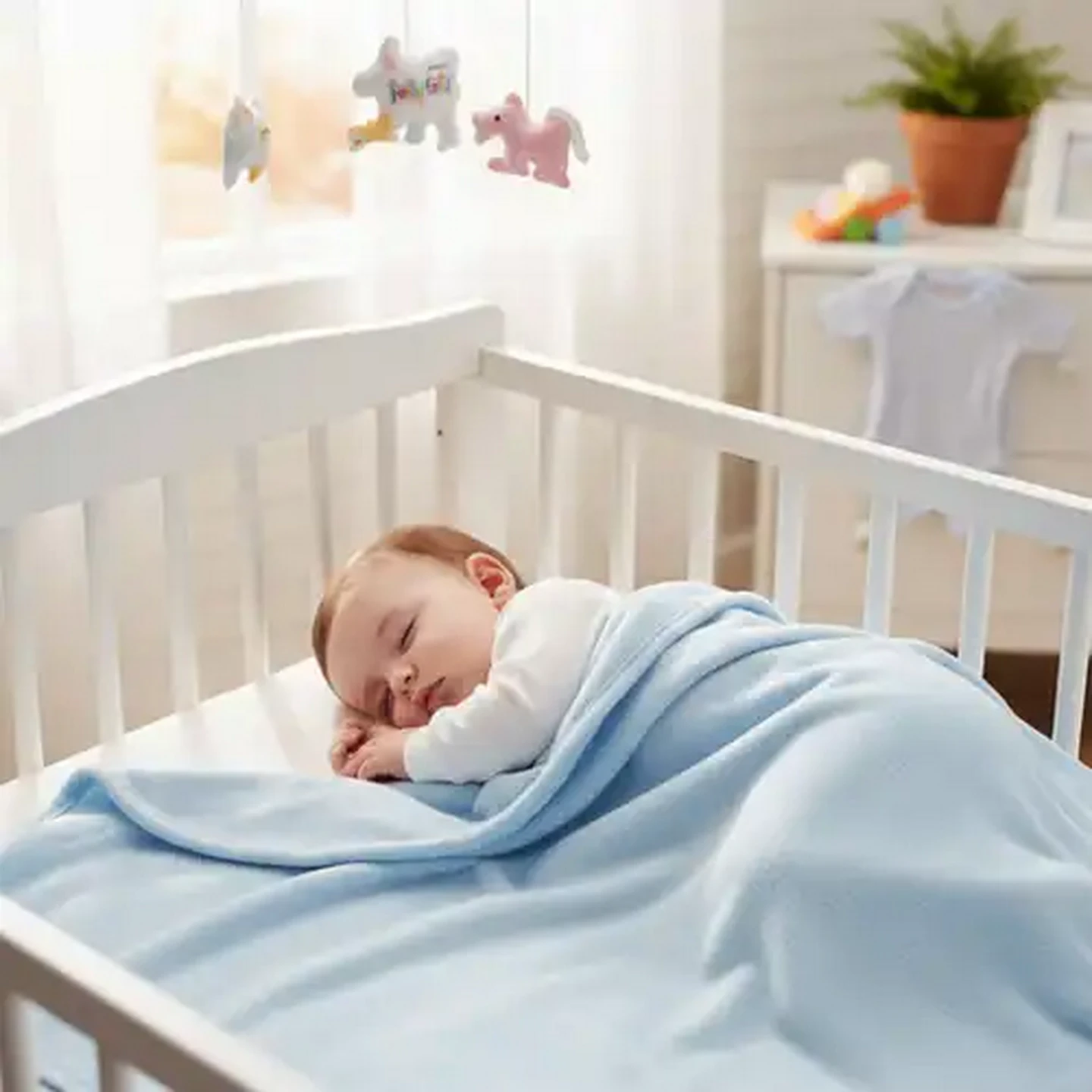 Image of Jolly Tots Basics Plain Polar Fleece Baby Blanket (Colour May Vary)