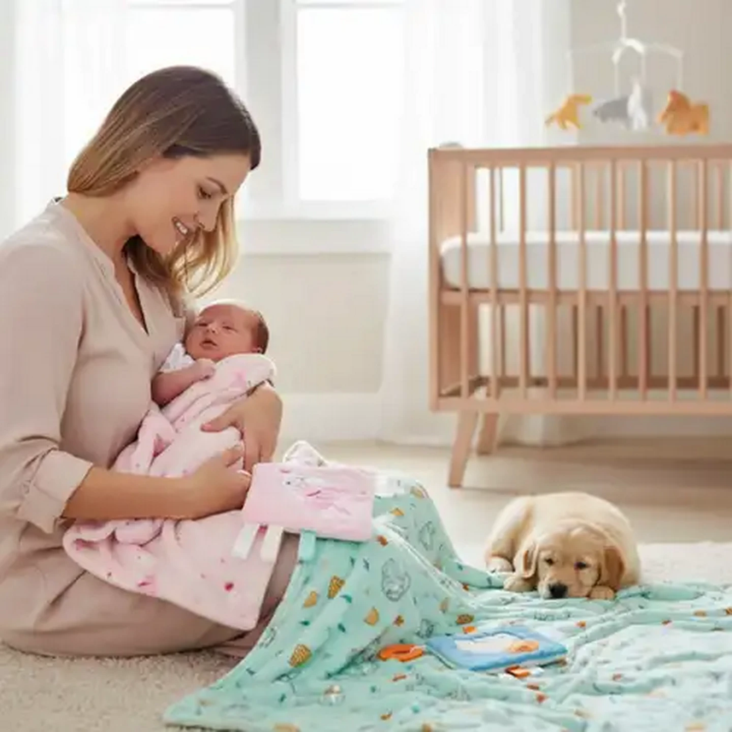 Image of Jolly Tots Basics Baby Blanket & Soft Book Set 2 Piece (Print May Vary)