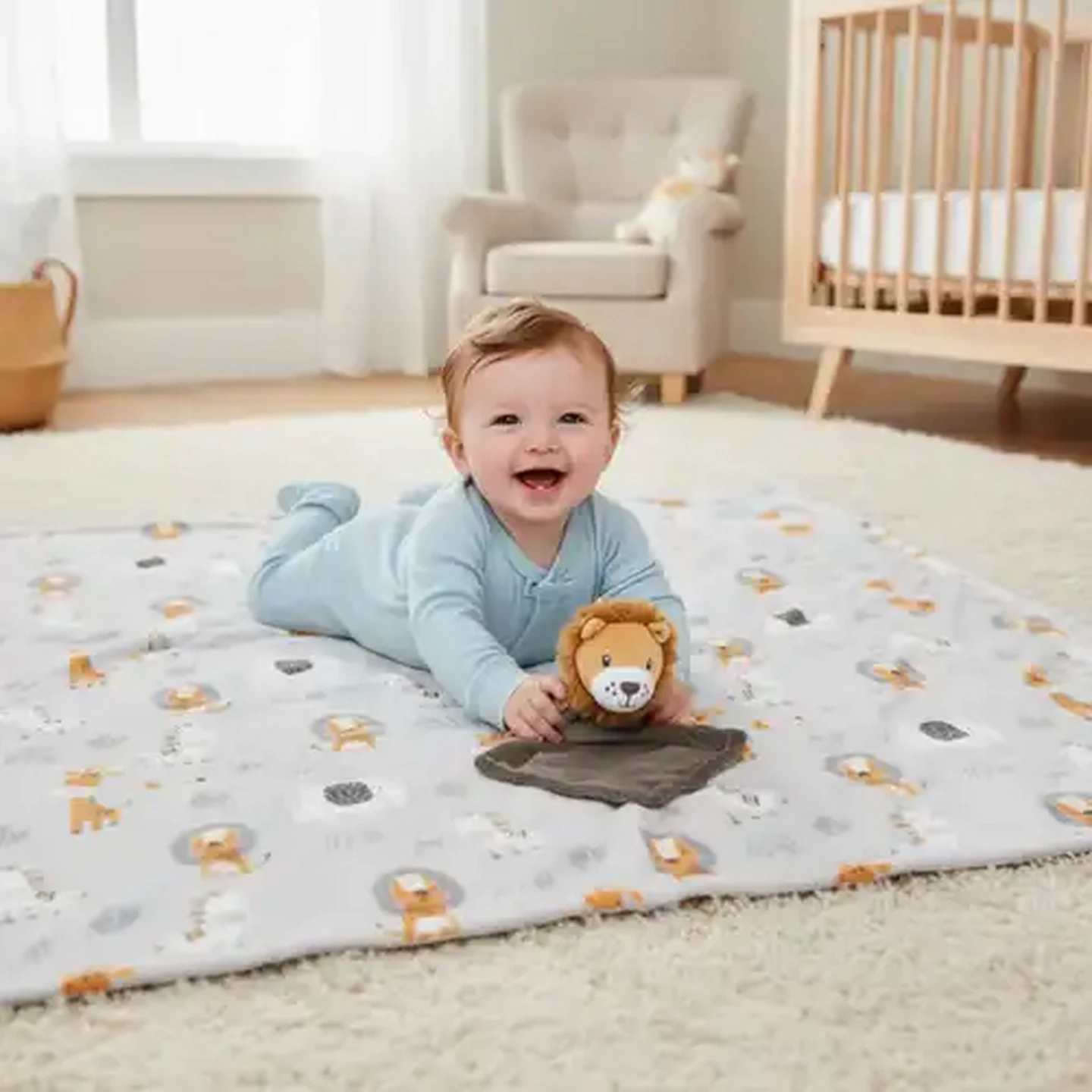 Image of Jolly Tots Basics Baby Blanket & Comfort Teddy 2 Piece (Design May Vary)