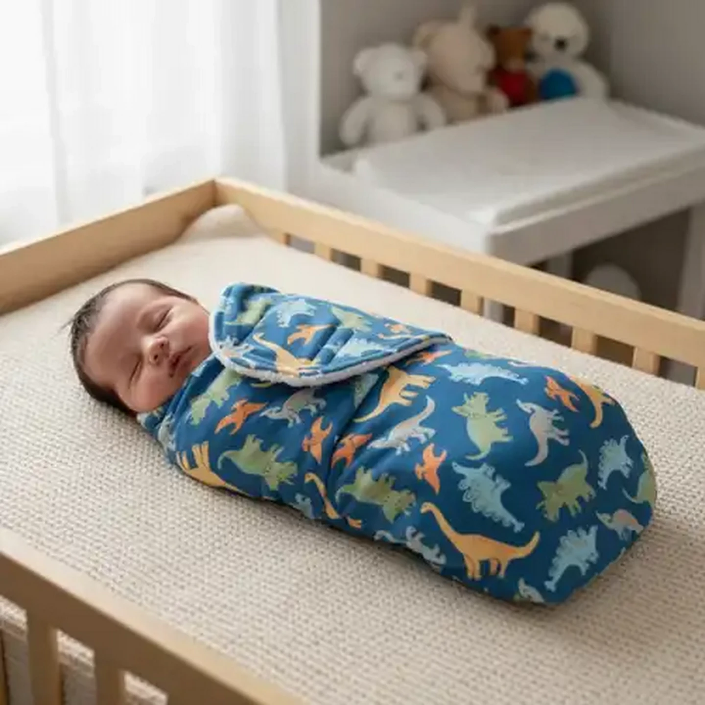 Image of Jolly Tots Basics Blue Baby Swaddle