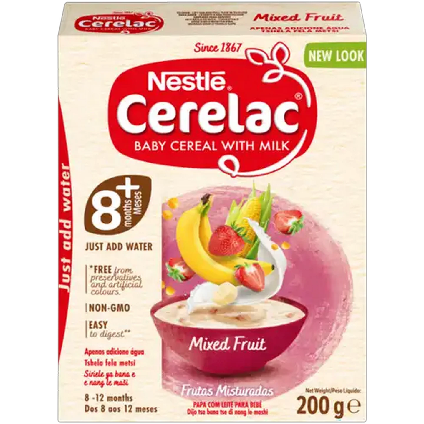 Image of Nestlé Cerelac Mixed Fruit Baby Cereal with Milk 200g