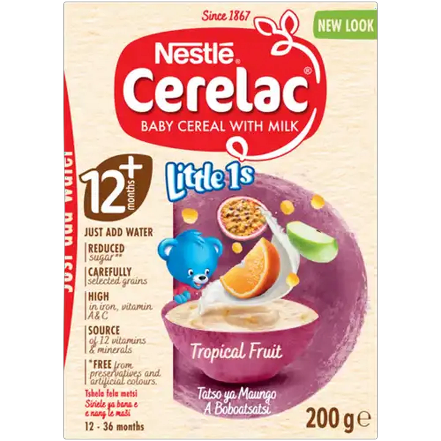 Image of Nestlé Cerelac Tropical Fruit Baby Cereal with Milk 200g