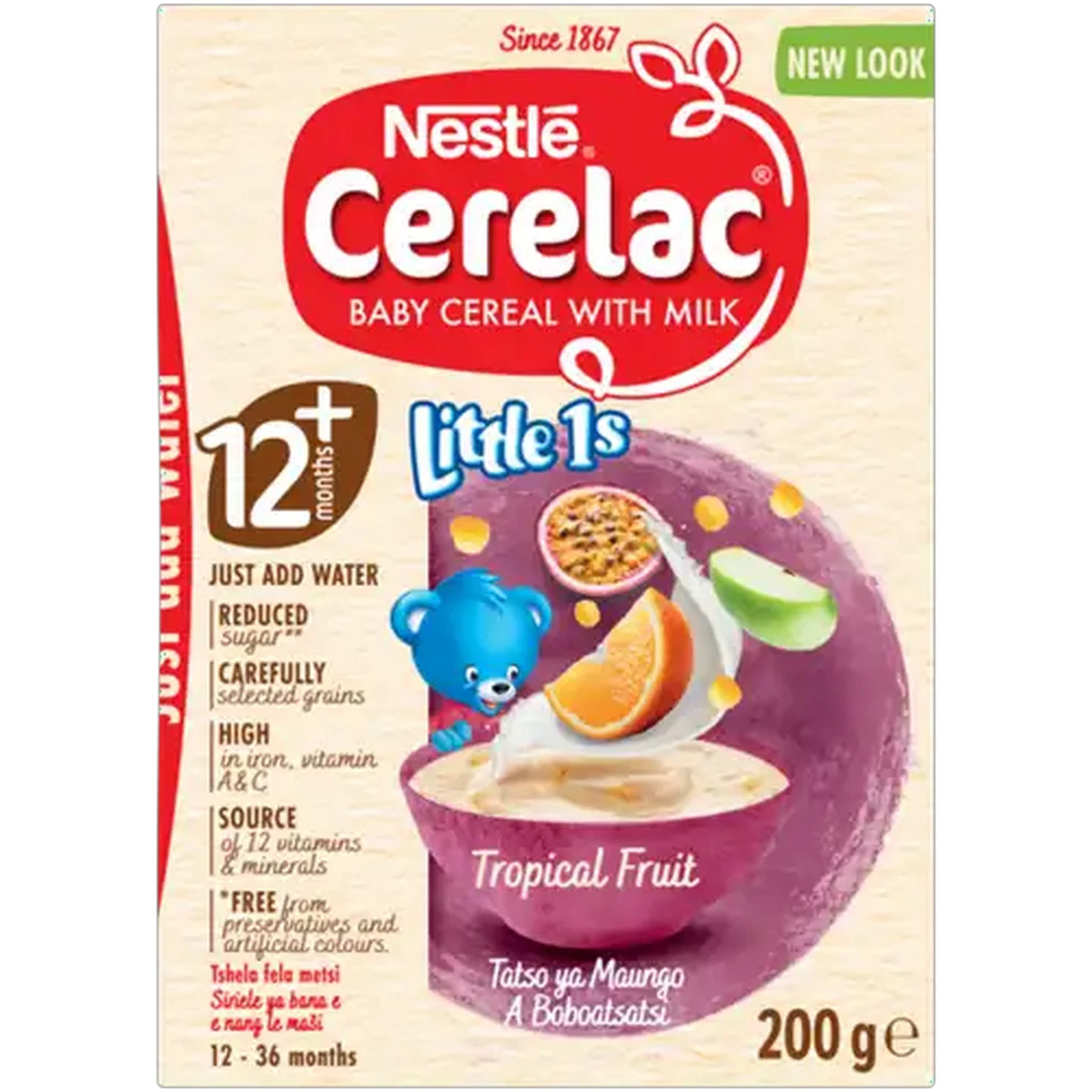 Image of Nestlé Cerelac Tropical Fruit Baby Cereal with Milk 200g