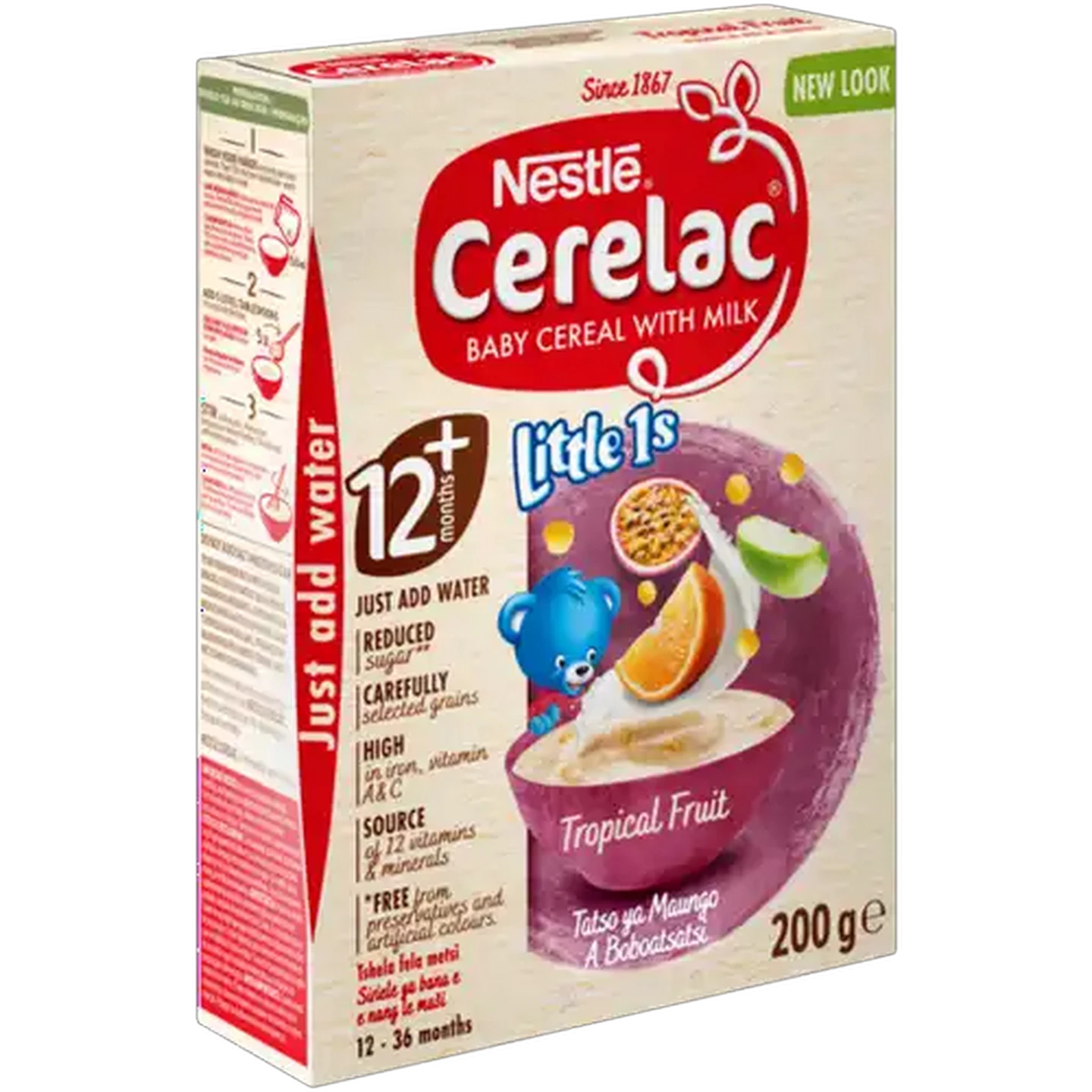 Image of Nestlé Cerelac Tropical Fruit Baby Cereal with Milk 200g