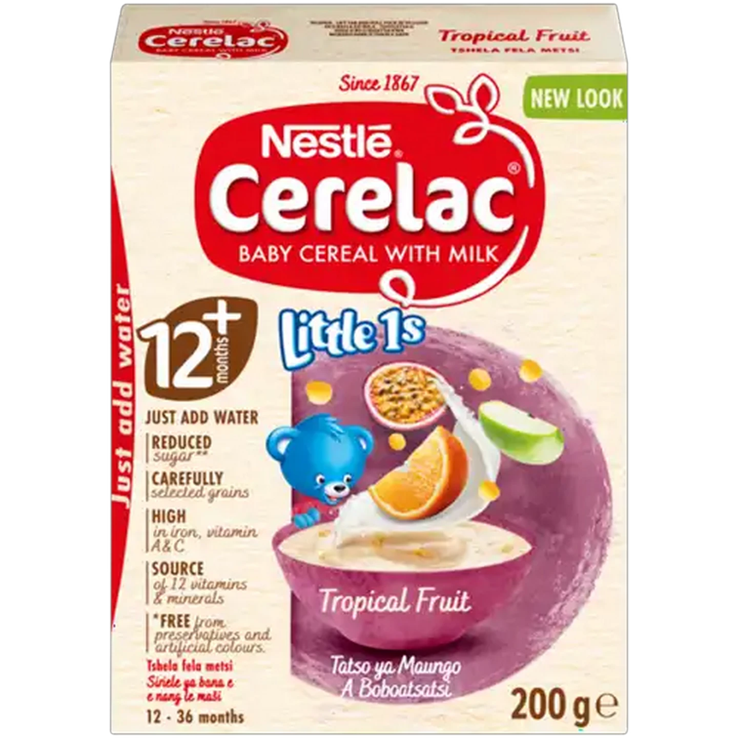 Image of Nestlé Cerelac Tropical Fruit Baby Cereal with Milk 200g