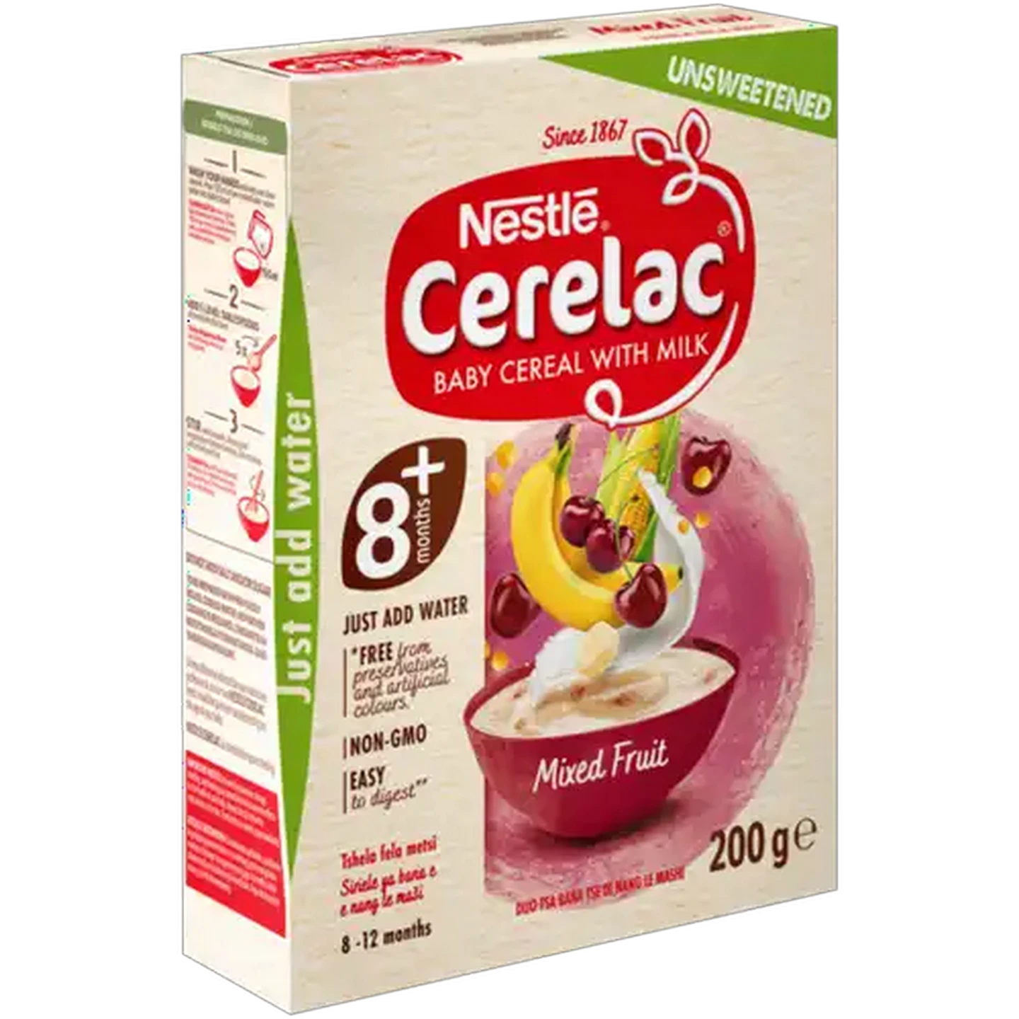 Image of Nestlé Cerelac Mixed Fruit Baby Cereal with Milk 200g