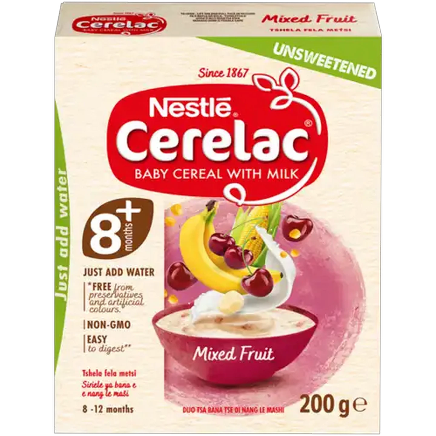 Image of Nestlé Cerelac Mixed Fruit Baby Cereal with Milk 200g
