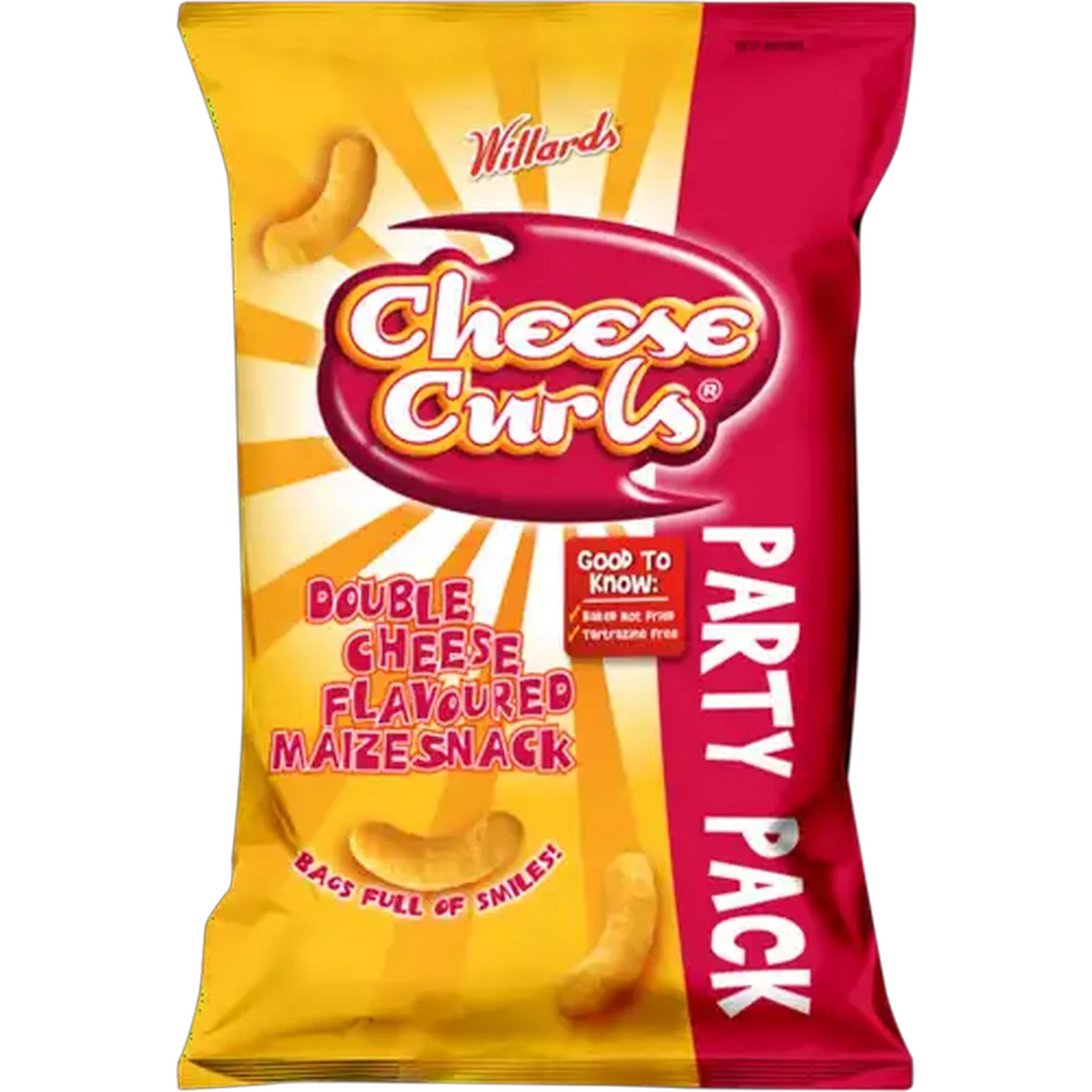 Image of Willards Cheese Curls Double Cheese Flavoured Maize Snack 150g