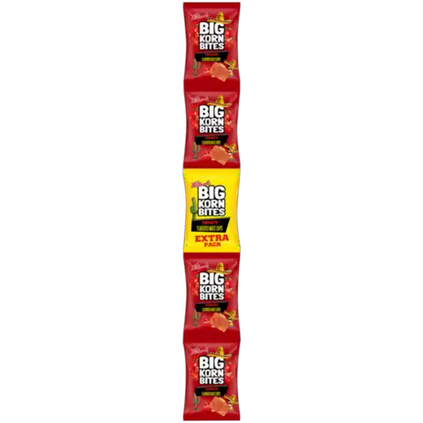 Image of Big Korn Bites Tomato Flavoured Maize Chips 5 x 25g