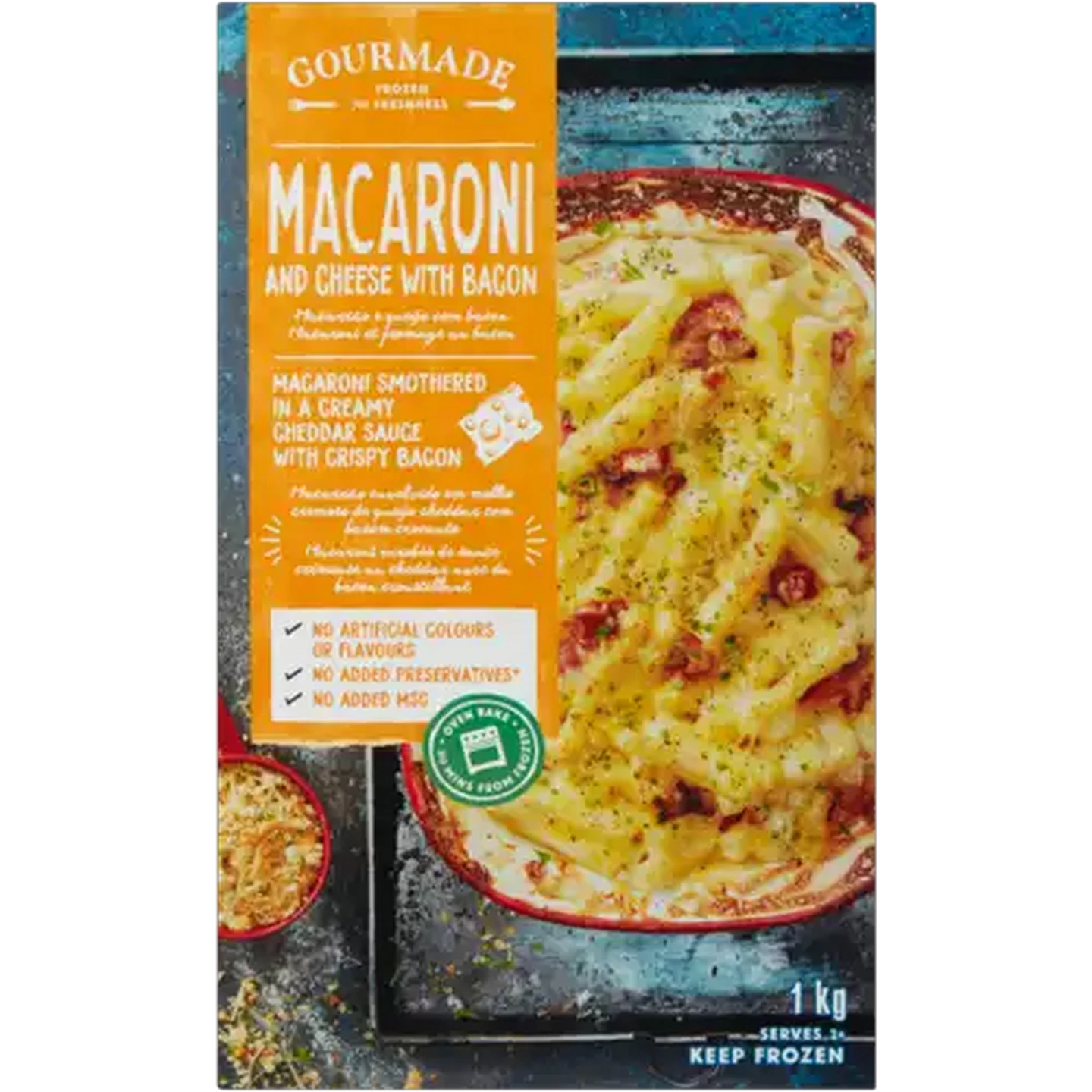 Image of Gourmade Frozen Macaroni & Cheese With Bacon Ready Meal 1kg