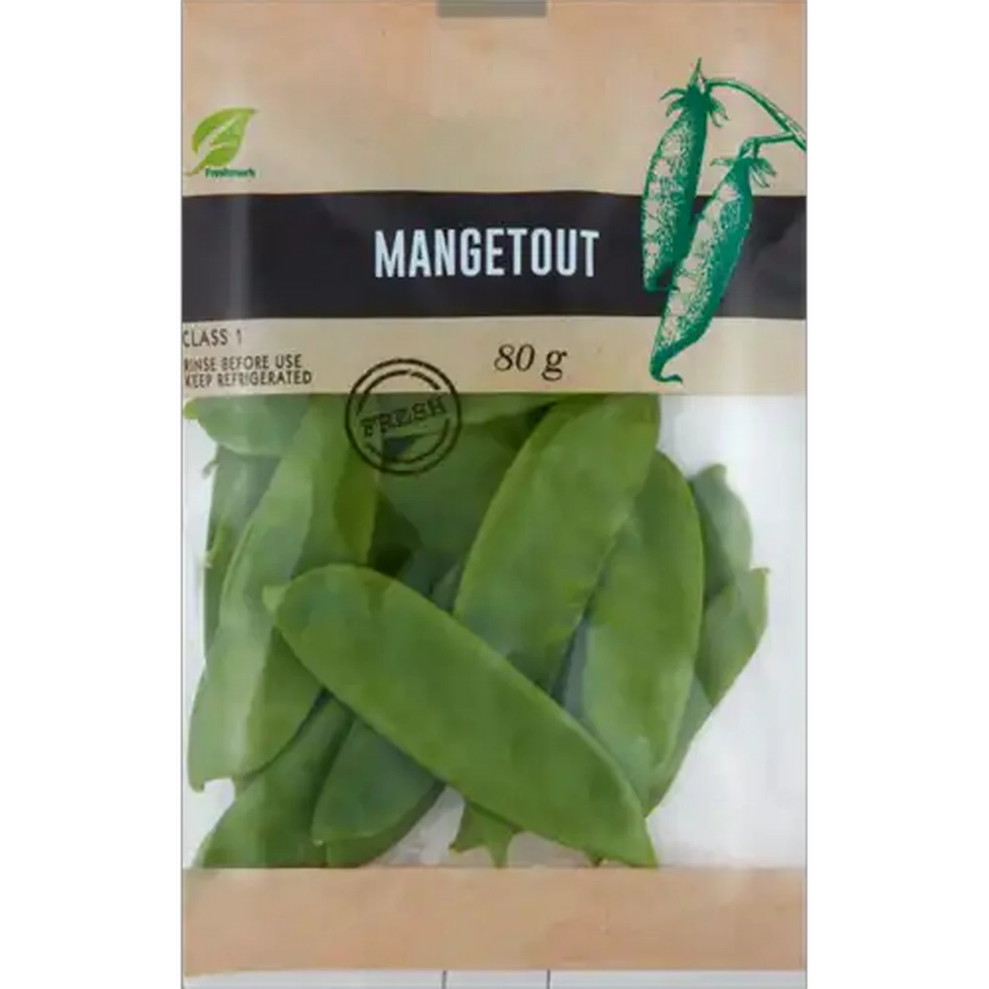 Image of Mangetout Peas Bag 80g