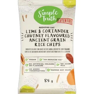 Simple Truth Gluten Free Lime & Coriander Chutney Flavoured Ancient Grain Rice Chips 85g