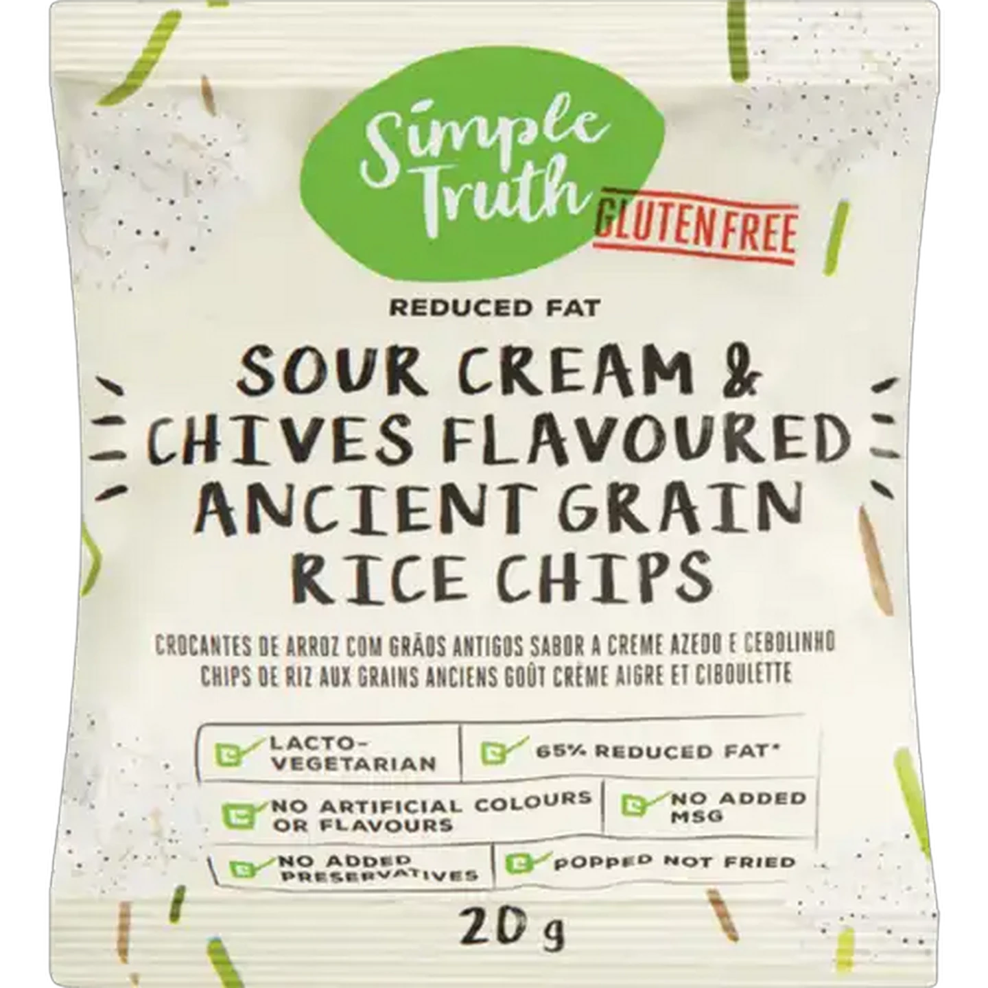 Image of Simple Truth Sour Cream & Chives Flavoured Gluten Free Ancient Grain Rice Chips 20g