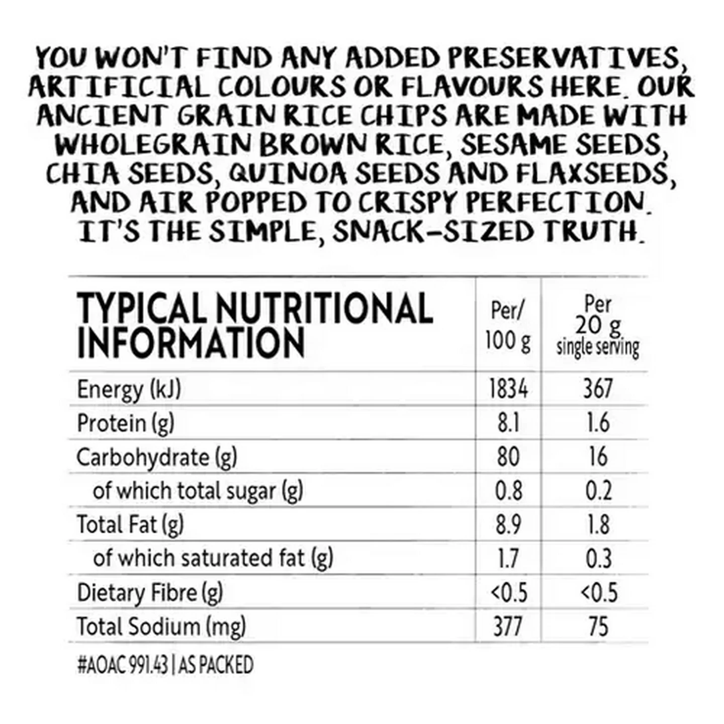 Image of Simple Truth Gluten Free Parmesan Flavoured Ancient Grain Rice Chips 85g