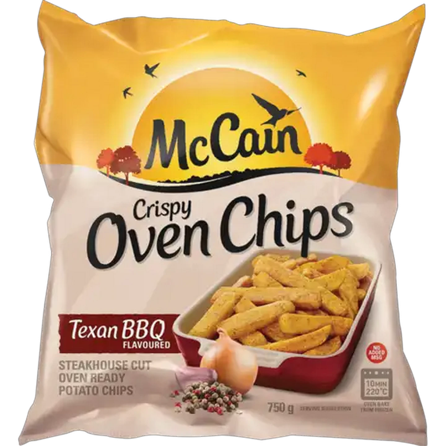 Image of McCain Frozen Steakhouse Cut Texan BBQ Flavoured Crispy Oven Potato Chips 750g