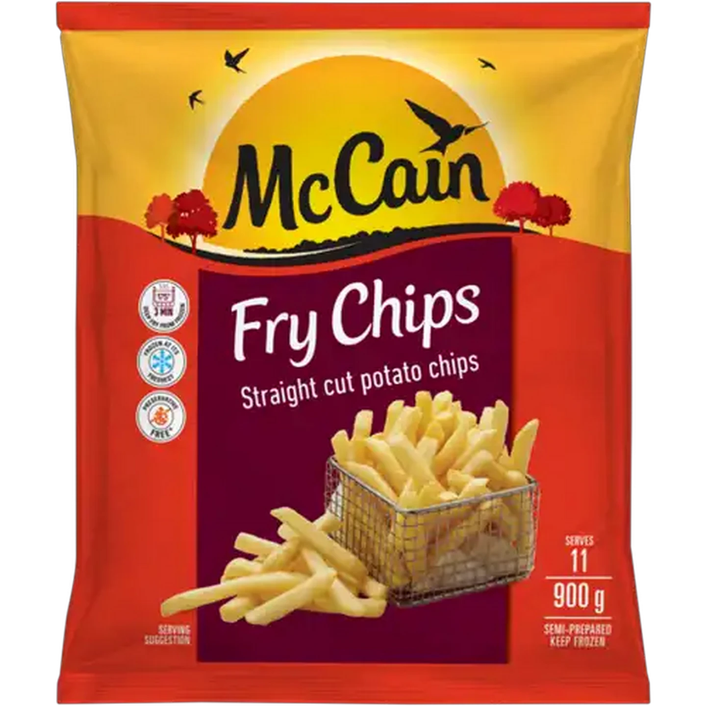 Image of McCain Frozen Straight Cut Fry Chips 900g