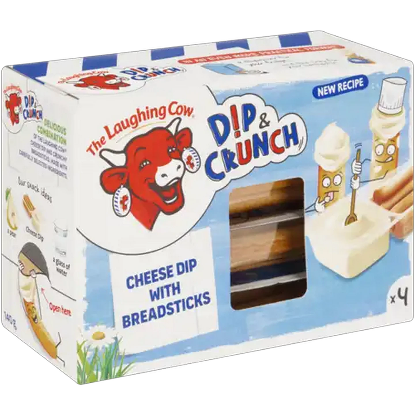Image of The Laughing Cow Dip & Crunch Cheese Dip with Breadsticks 140g