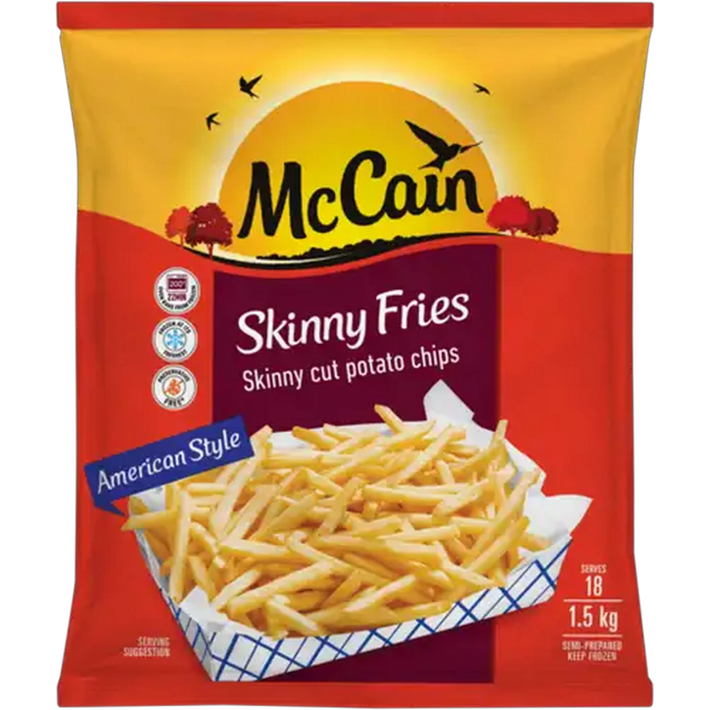 Image of McCain Frozen American Style Skinny Fries 1.5kg