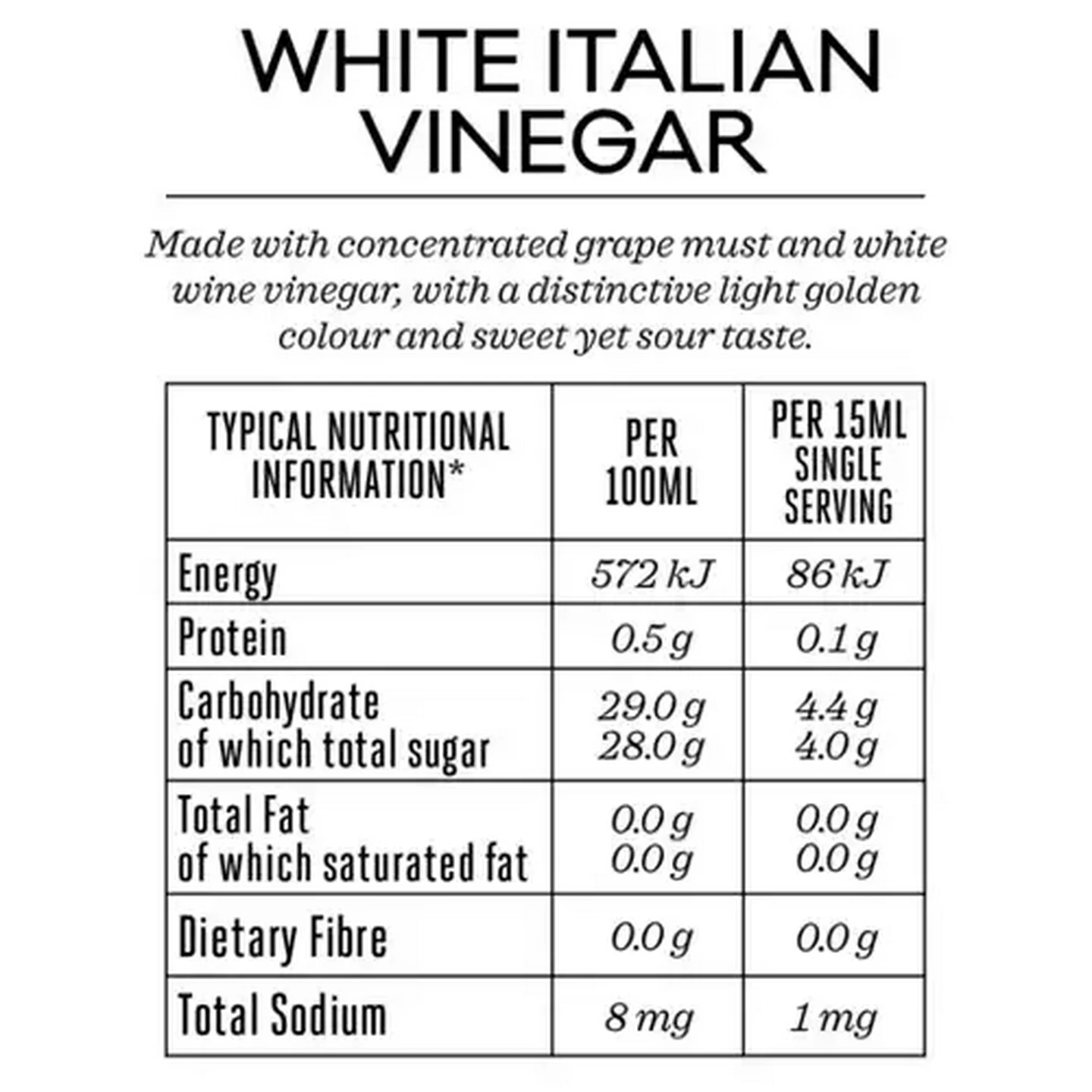 Image of Forage And Feast White Italian Vinegar 250ml